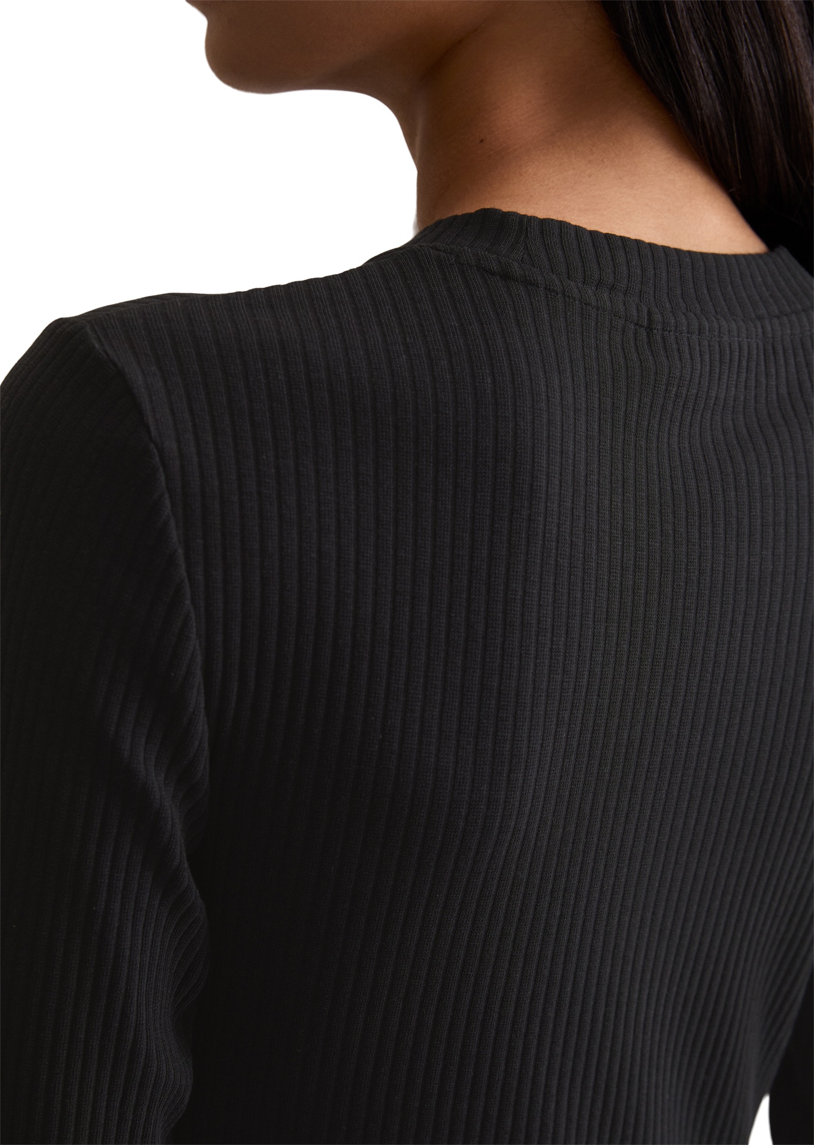 Thumbnail - Marc OPolo DENIM Langarmshirt Rundhalsausschnitt, slim fit, Bio-Baumwolle