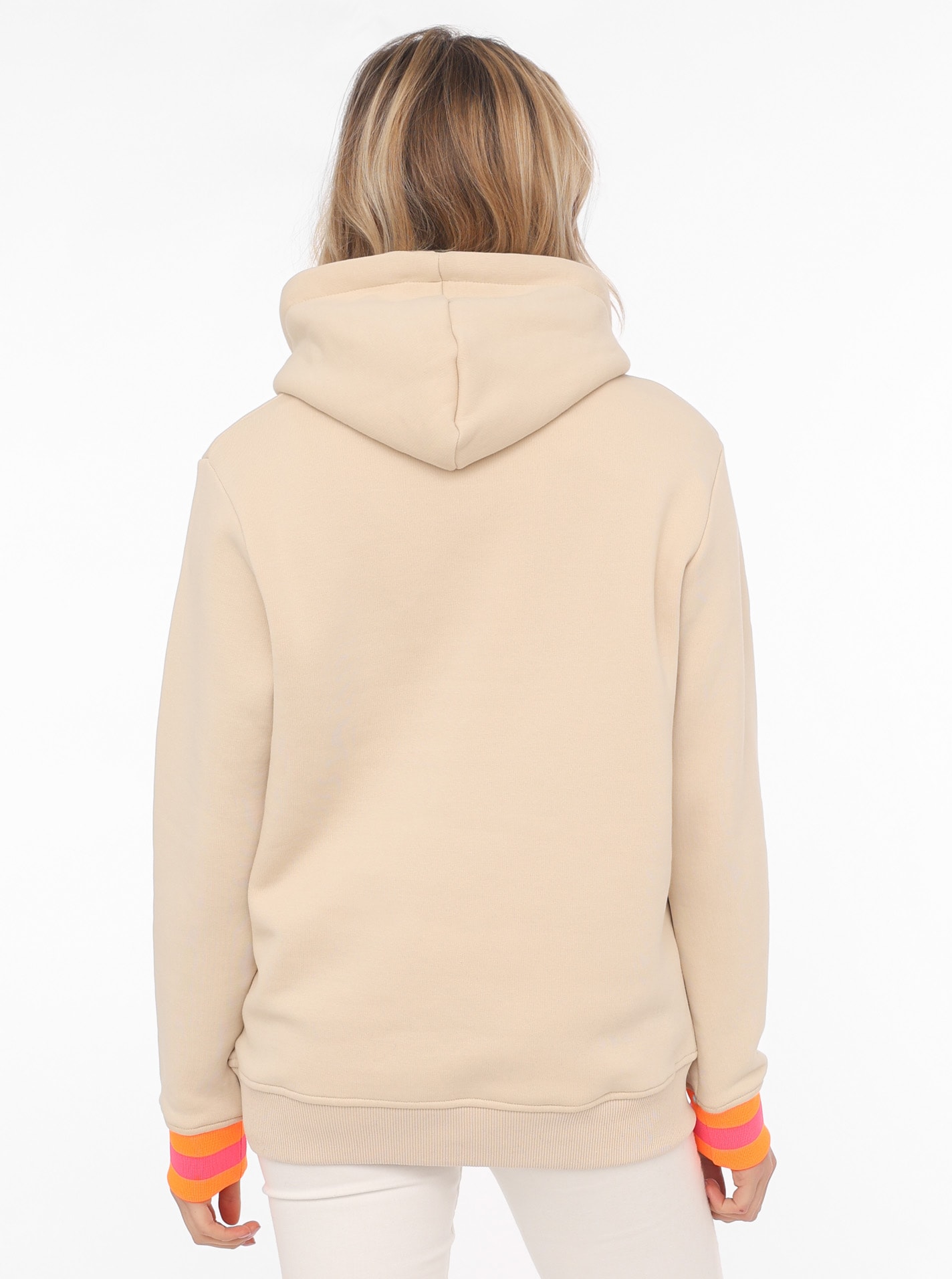 Zwillingsherz Hoodie, mit Aufschrift Moin und Anker in Neonfarben