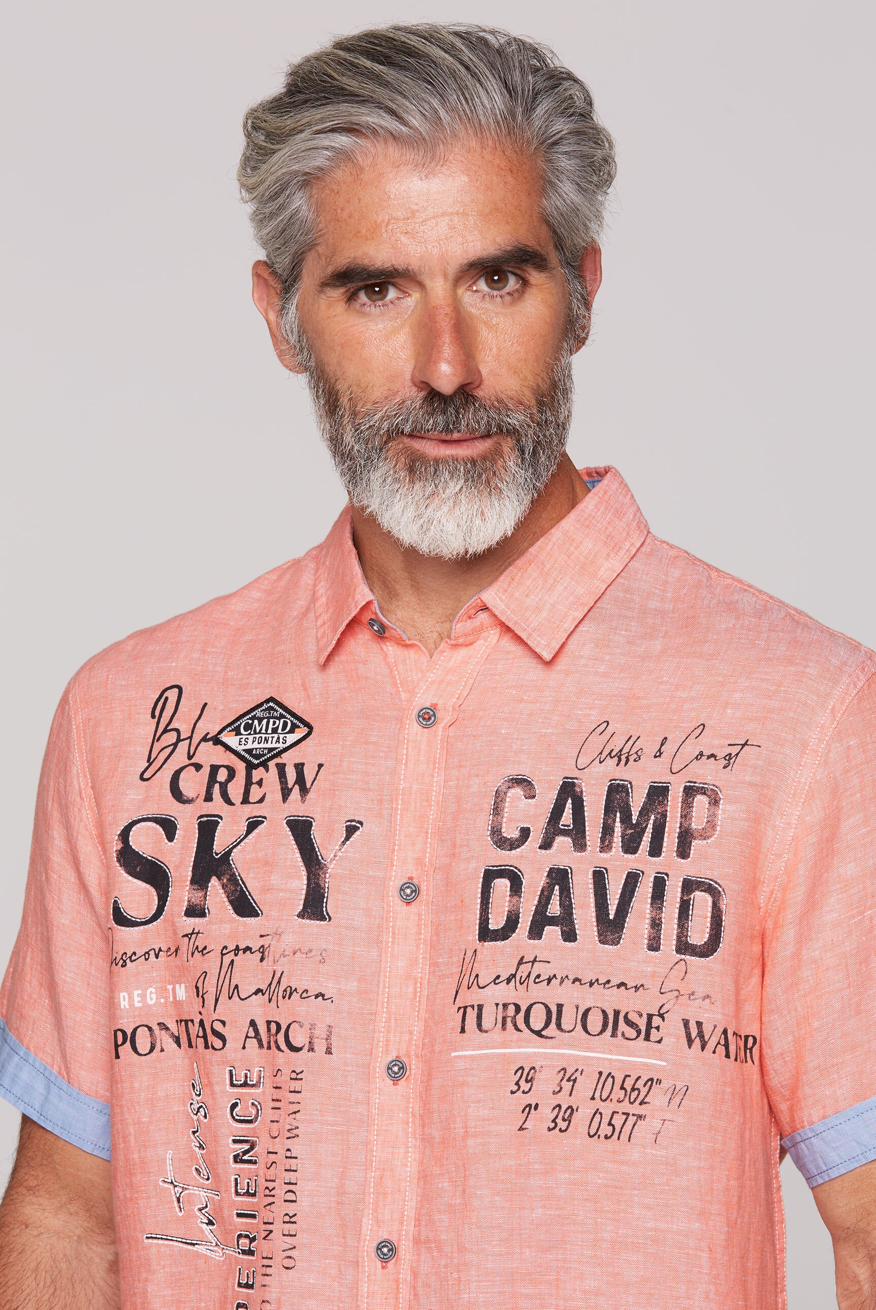 CAMP DAVID Kurzarmhemd, mit Kentkragen