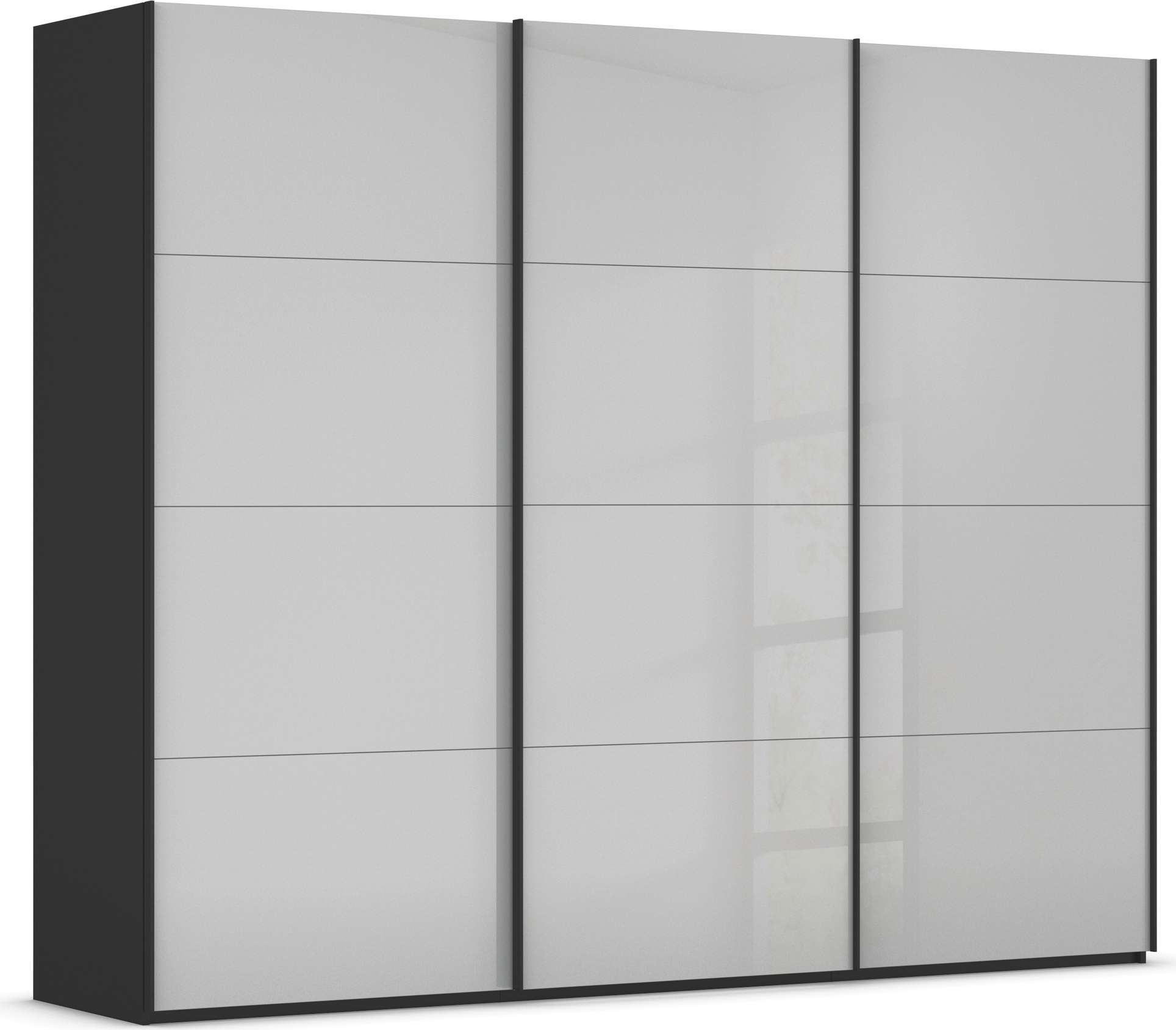 rauch Schwebetürenschrank "Kleiderschrank Schrank Garderobe Schlafzimmerschrank SCALE-FYRA" edle viergeteilte Türen mit Glas-Front viele Farben MADE IN GERMANY