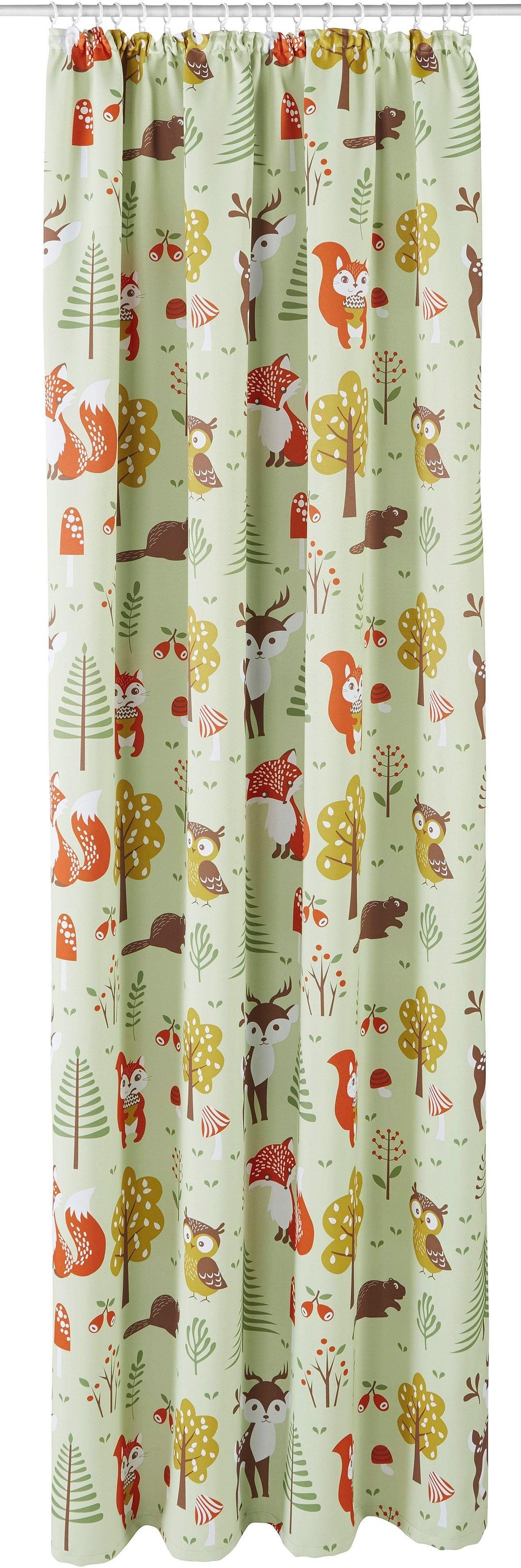 my home Verdunkelungsvorhang "Waldtiere" Kräuselband 1 Stk. tlg. blickdicht günstig online kaufen