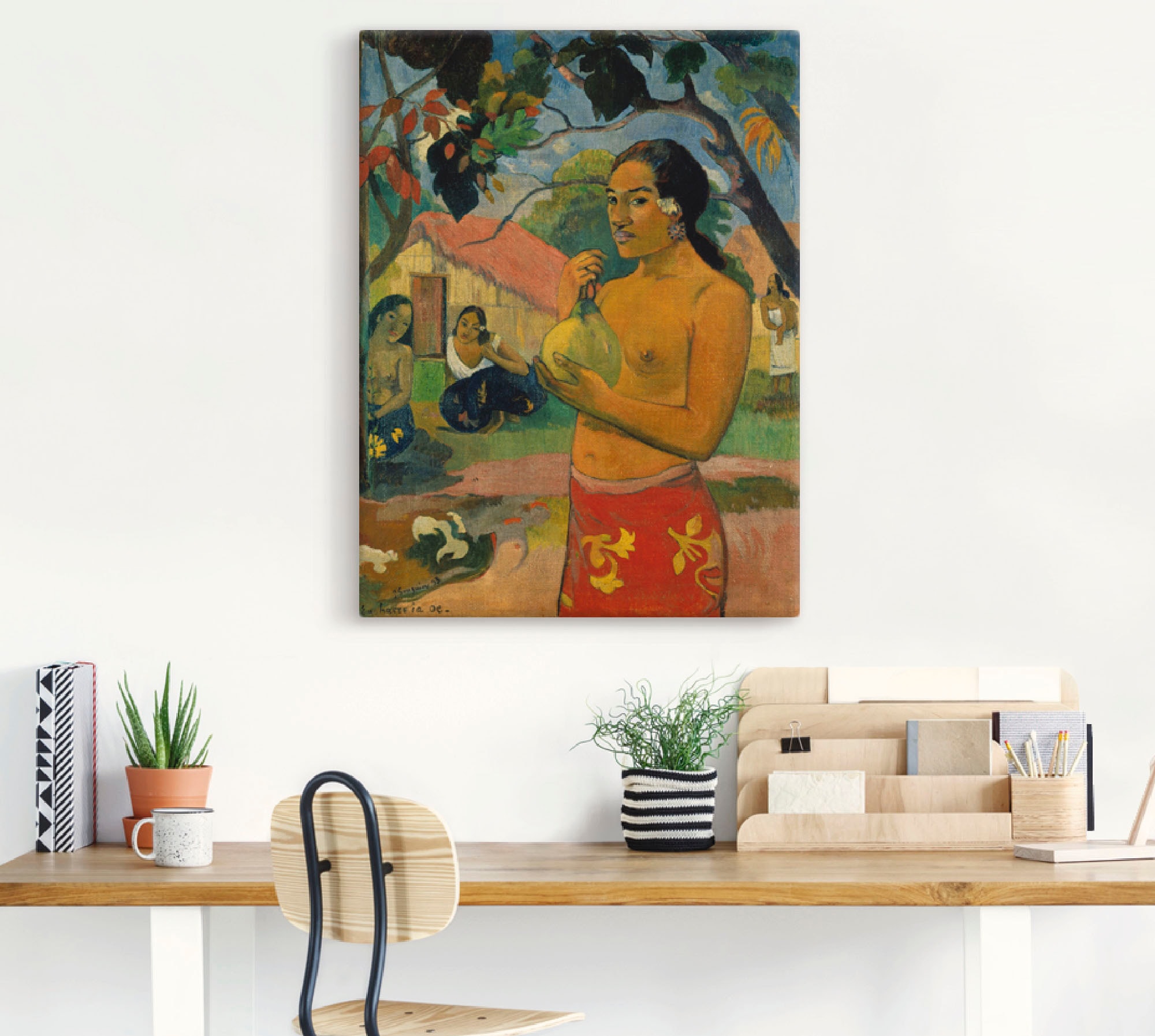 Artland Leinwandbild »Frau die eine Frucht hält«, Frau, (1 St.), auf Keilrahmen gespannt