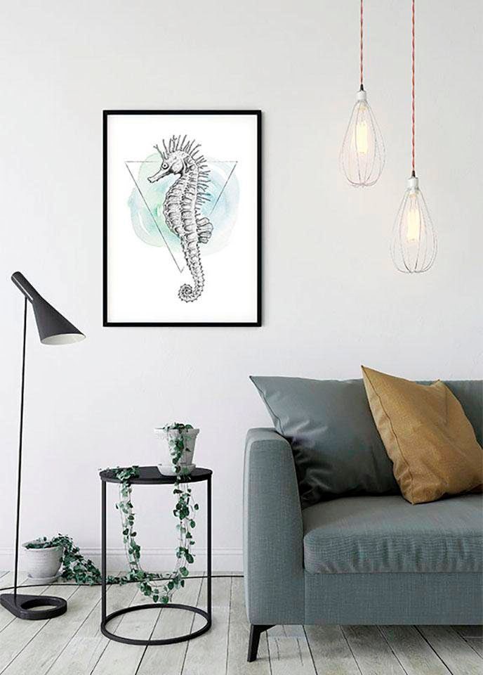 Komar Bild »Sea Horse Watercolor« Tiere 1 Stk. tlg. Wandbild zur Dekoration - ohne Rahmen