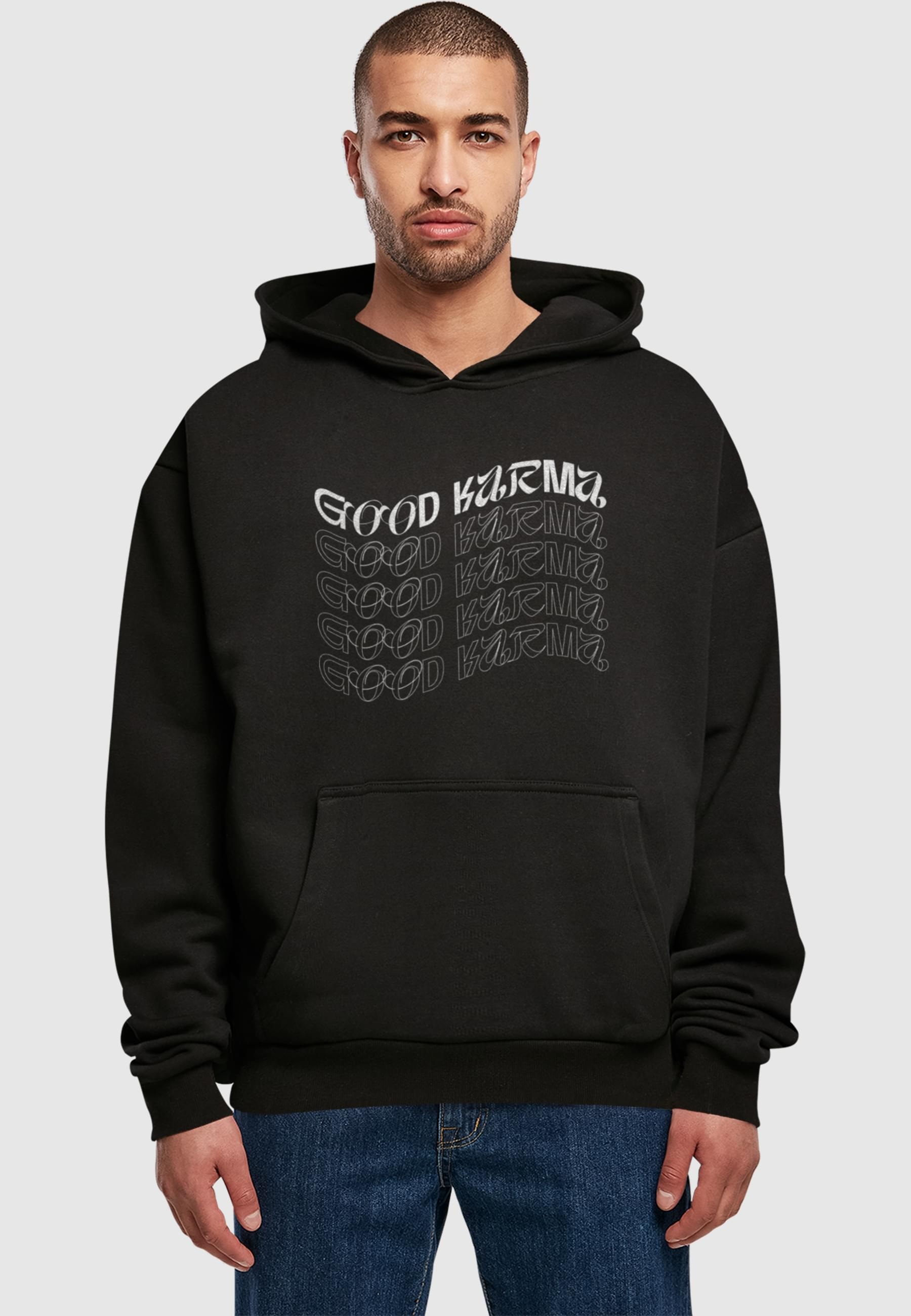 Merchcode Kapuzensweatshirt »Merchcode Wording - Good Karma Ultra Heavy Hoody«, (1 tlg.)