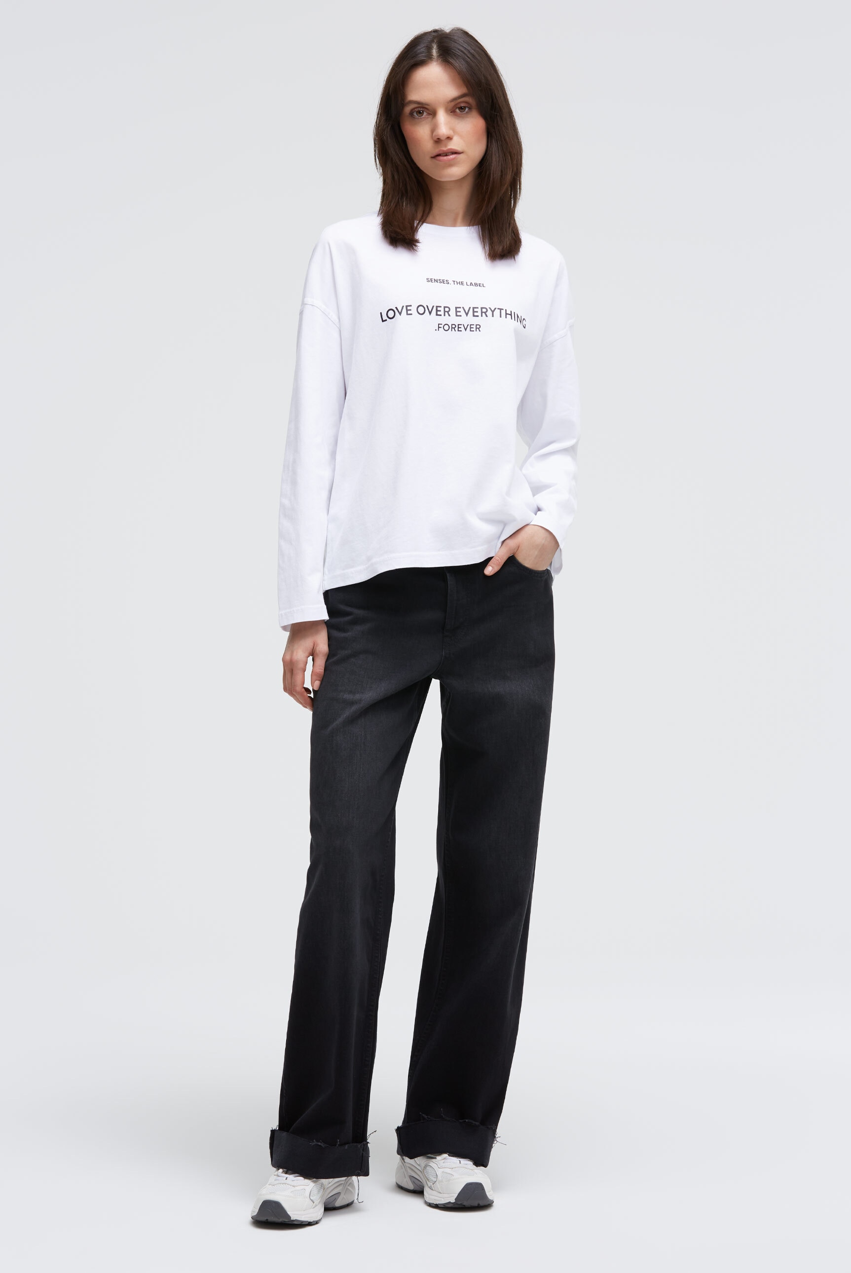 SENSES.THE LABEL Rundhalsshirt mit weiten Ärmeln