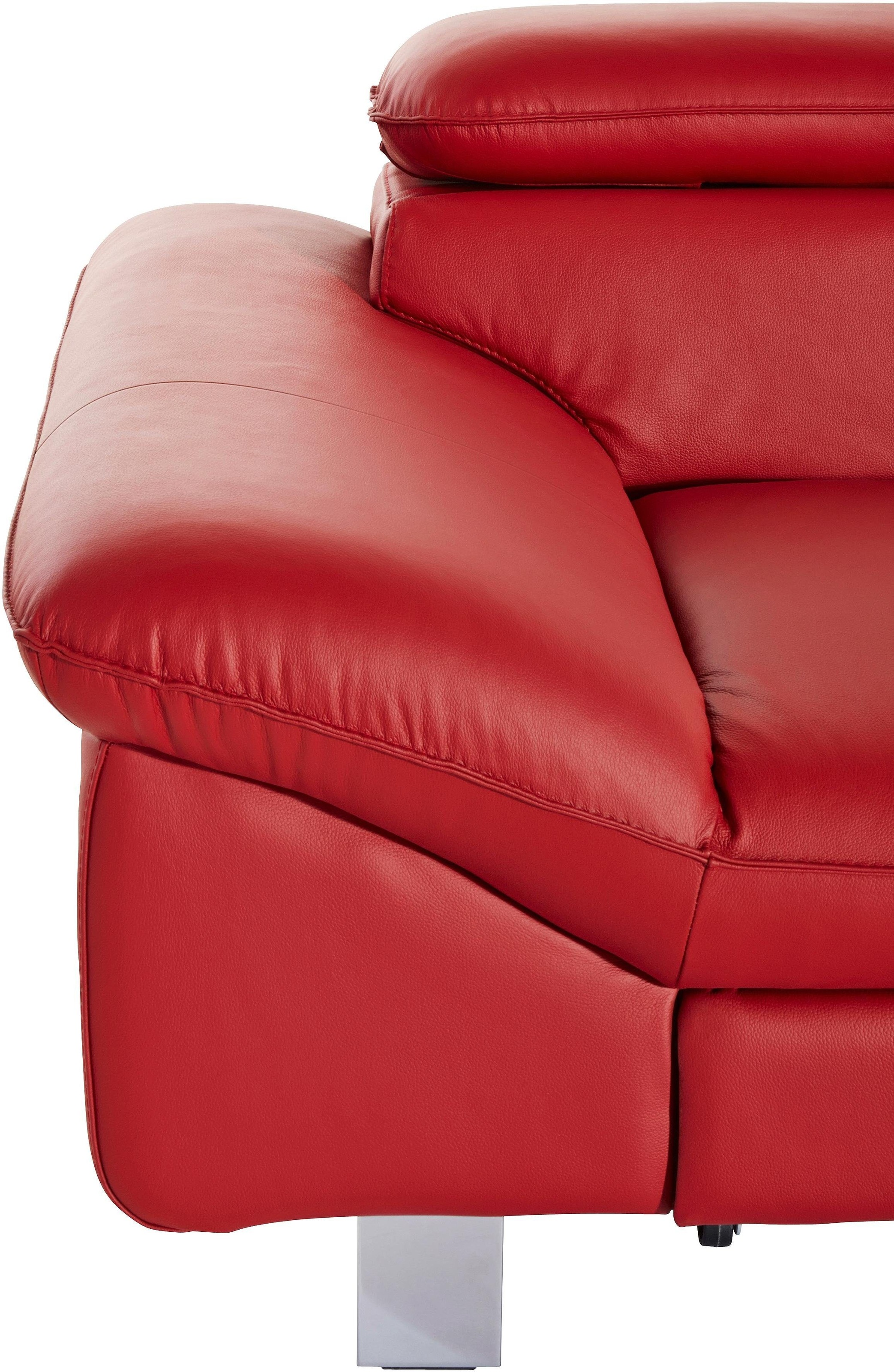 COTTA Polstergarnitur »Driver L-Form«, (Set), Set bestehend aus: Ecksofa mit Kopfteilverstellung & Hocker