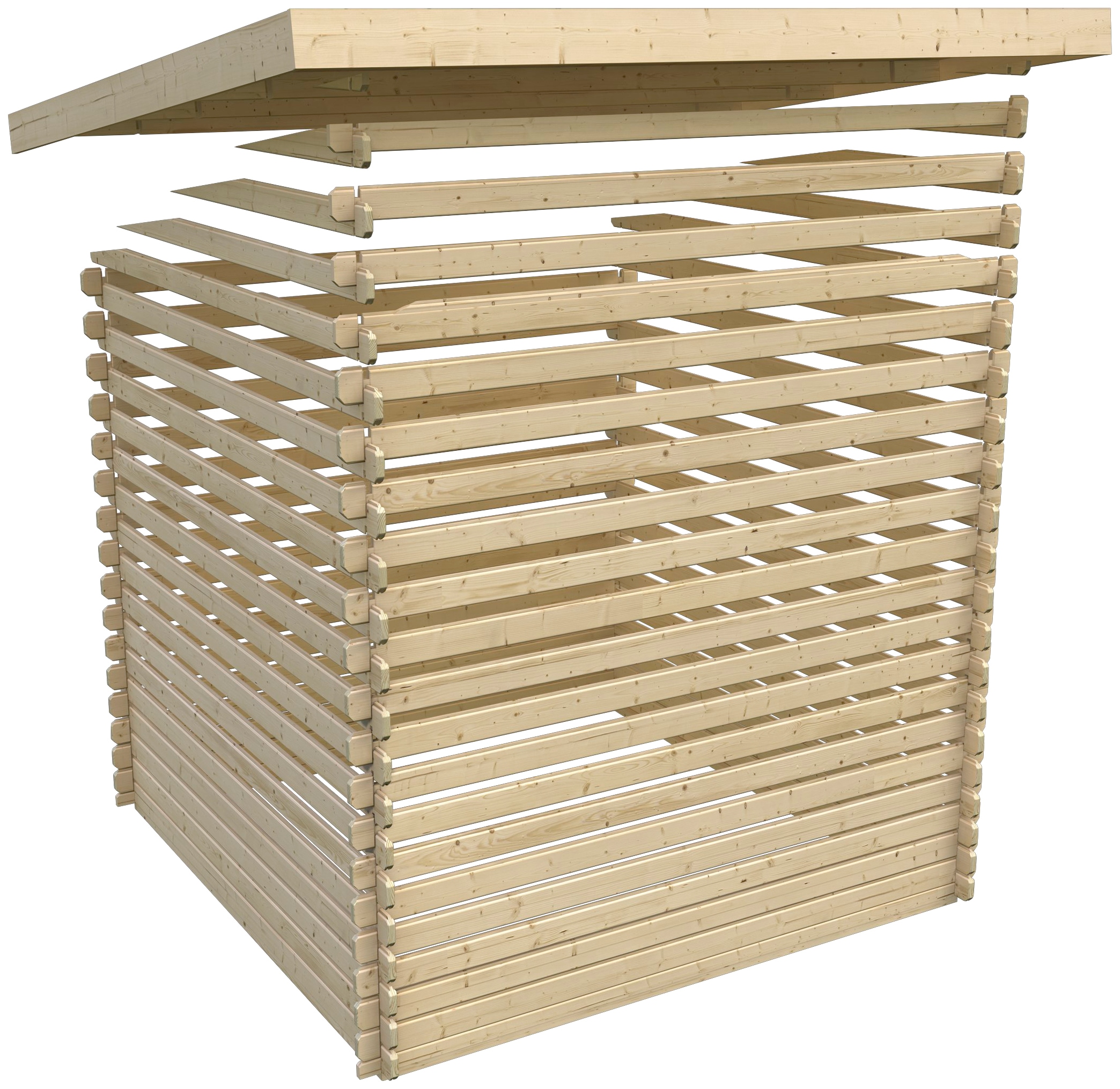 Karibu Gartenhaus »Trittau 5«, mit Anbaudach und Rückwand