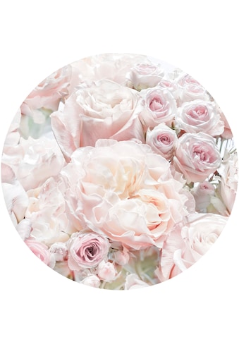Komar Fototapete »Pink and Cream Roses«, Comic-botanisch, 125 x 125 cm kaufen