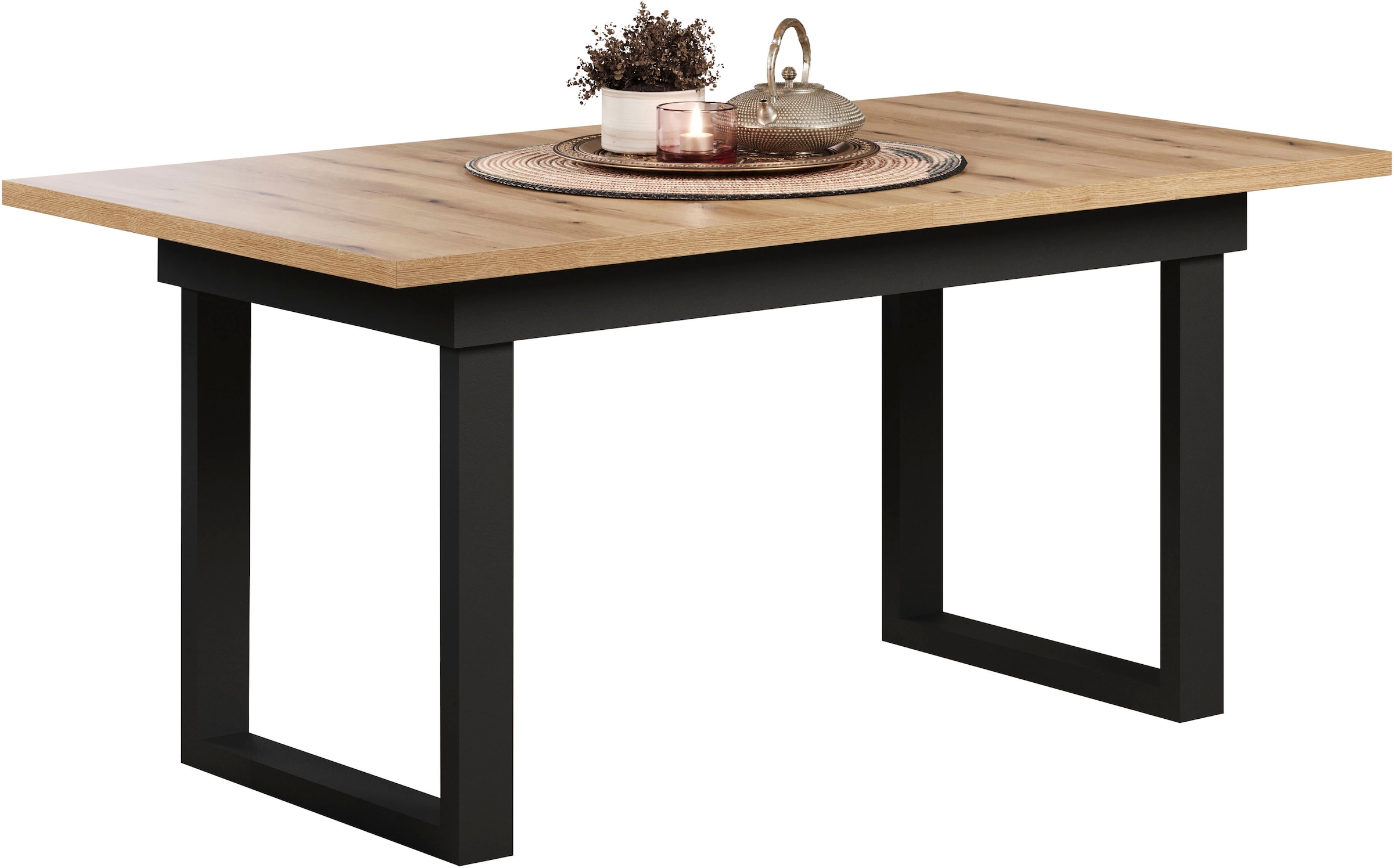 Home affaire Esstisch »Valencia« 1 Stk. tlg. Synchroauszug; Metallkufen, ausziehbar auf 200 cm