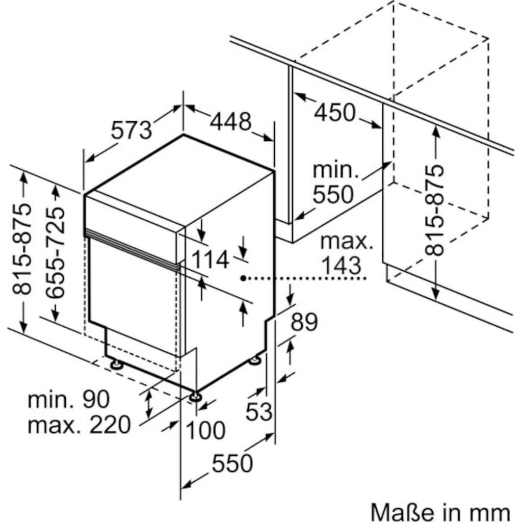 BOSCH teilintegrierbarer Geschirrspüler »SPI6ZMS35E«, Serie 6, SPI6ZMS35E, 10 Maßgedecke