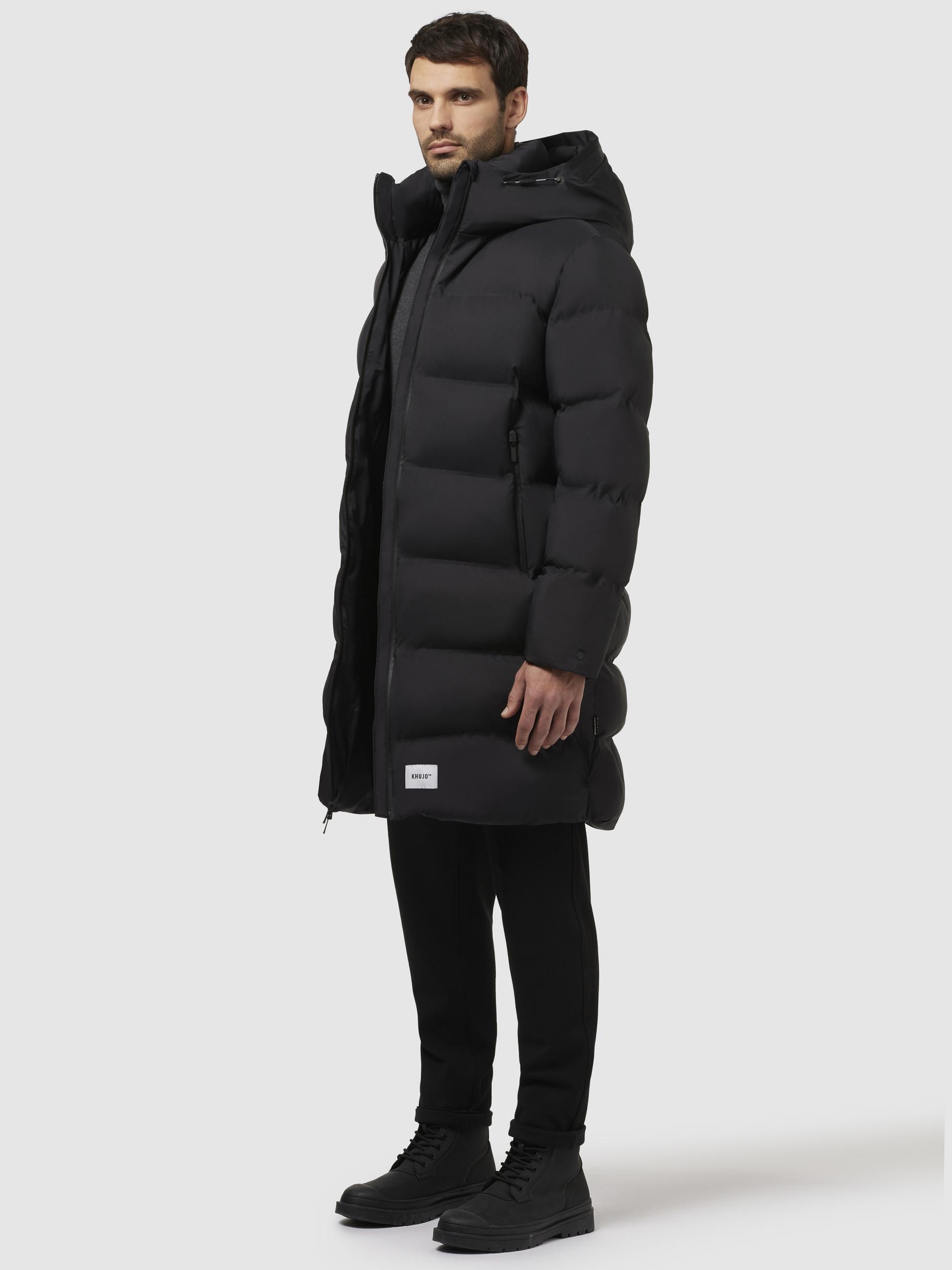 khujo Steppmantel »Caius2-YM«, Stylischer Herren Wintermantel mit Kapuze