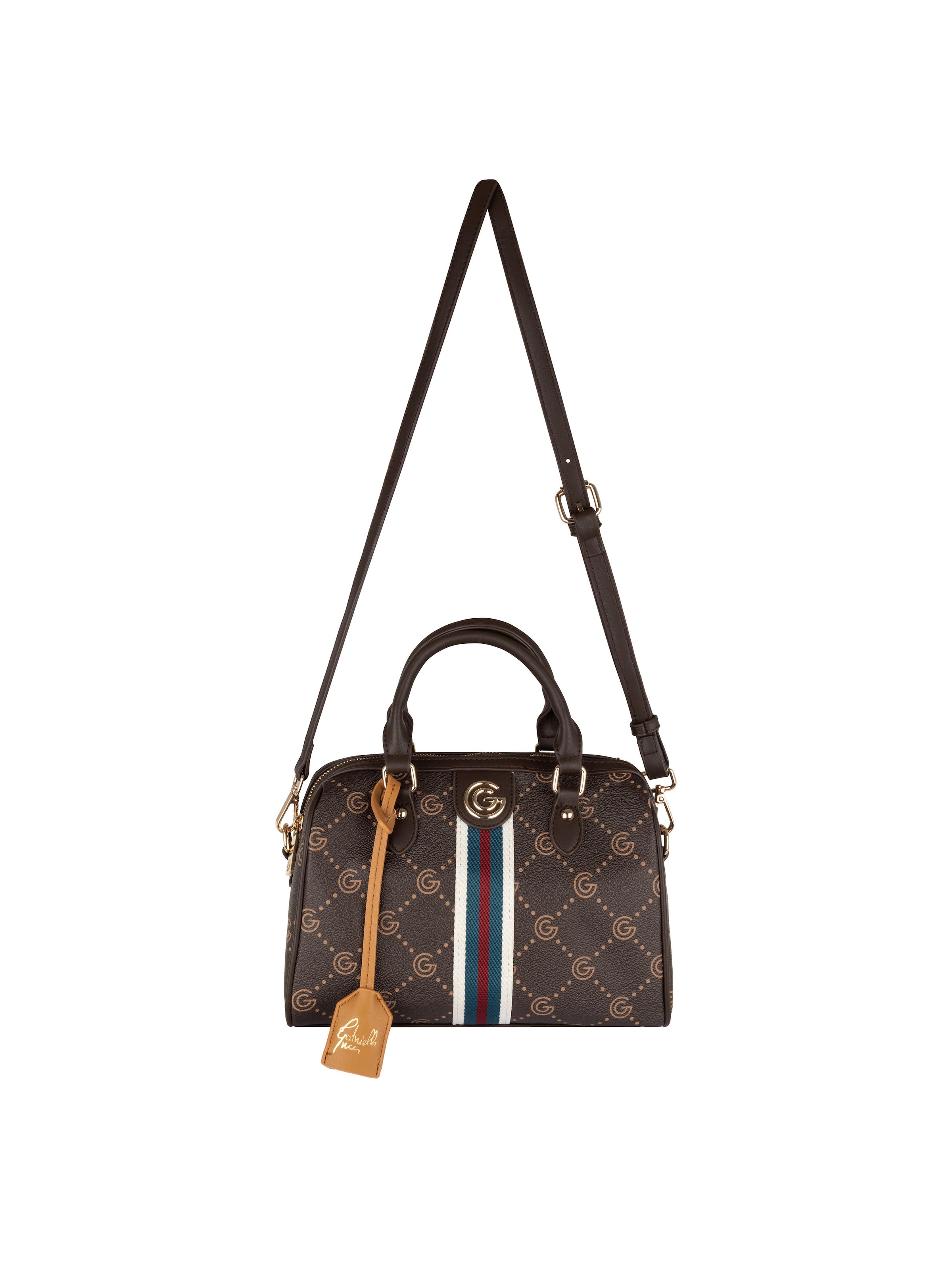 GABRIELLA G By Gabriella Gucci Umhängetasche »KATIA« Damen Handtasche, Schultertasche mit Kontrastbesatz und Logodrucken
