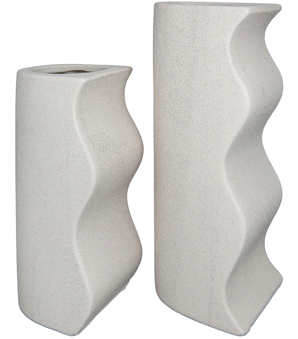 Tischvase »Deko Vase Onda, aus Keramik, Höhe ca. 25,5 cm«, (Set, 2 St.), wasserdicht