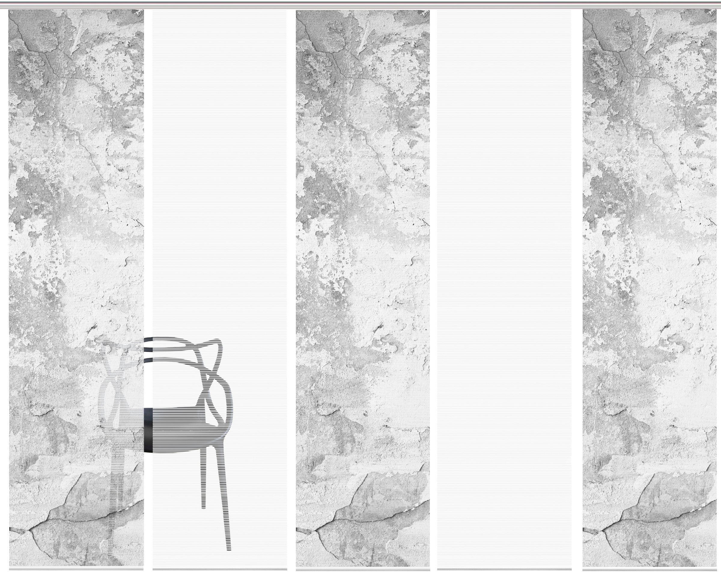 Vision S Schiebegardine »RAGUL 5er SET« Paneelwagen 5 Stk. tlg. Schiebevorhang Digidruck 5er Set RAGUL