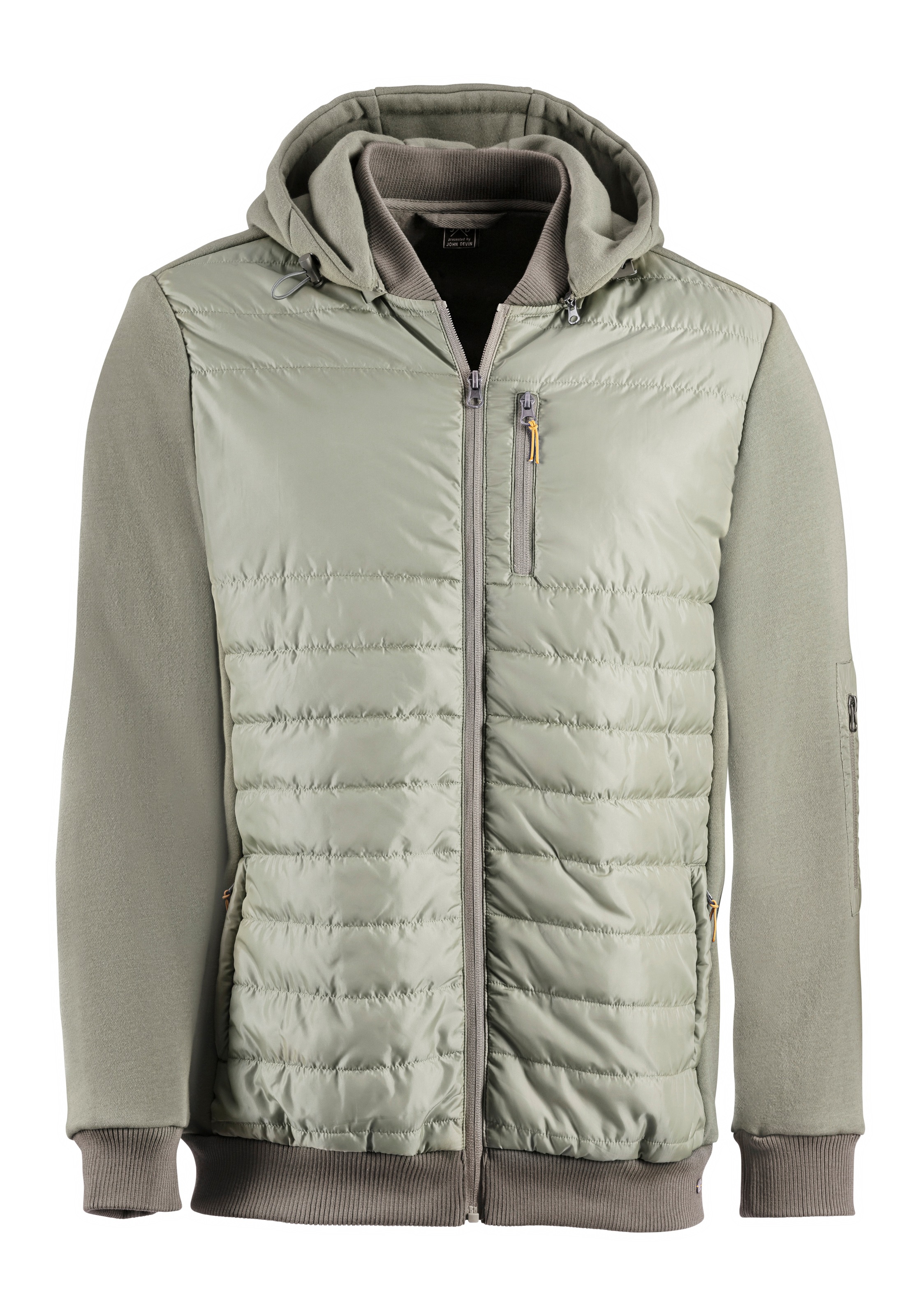 H.I.S Kapuzensweatjacke im vorderen Bereich gesteppt, mit abnehmbarer Kapuz günstig online kaufen