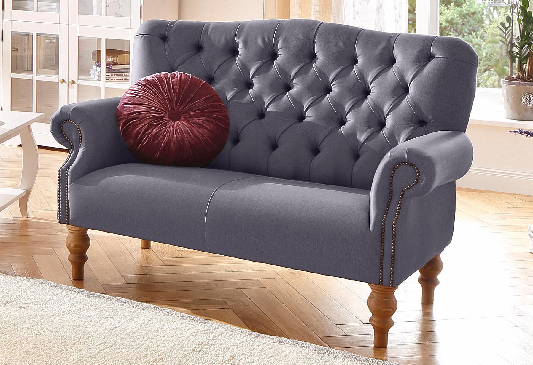 Chesterfield-Sofa »Lord«, mit echter Chesterfield-Knopfheftung und Ziernägeln