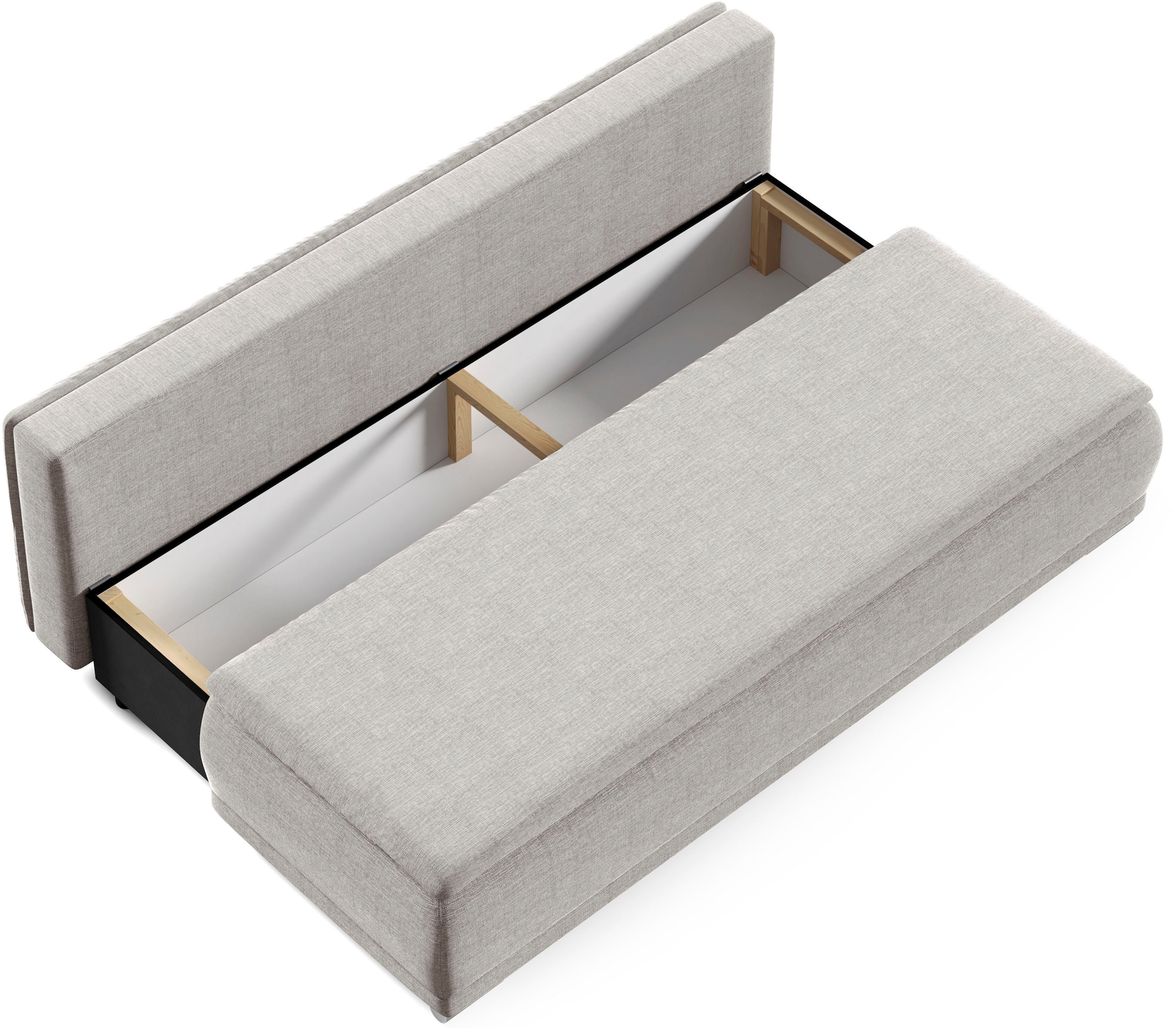 WERK2 Schlafsofa »Biggi, komfortabel und elegant, Breite 206cm,«, 2-Sitzer Sofa & Schlafcouch mit Bettkasten