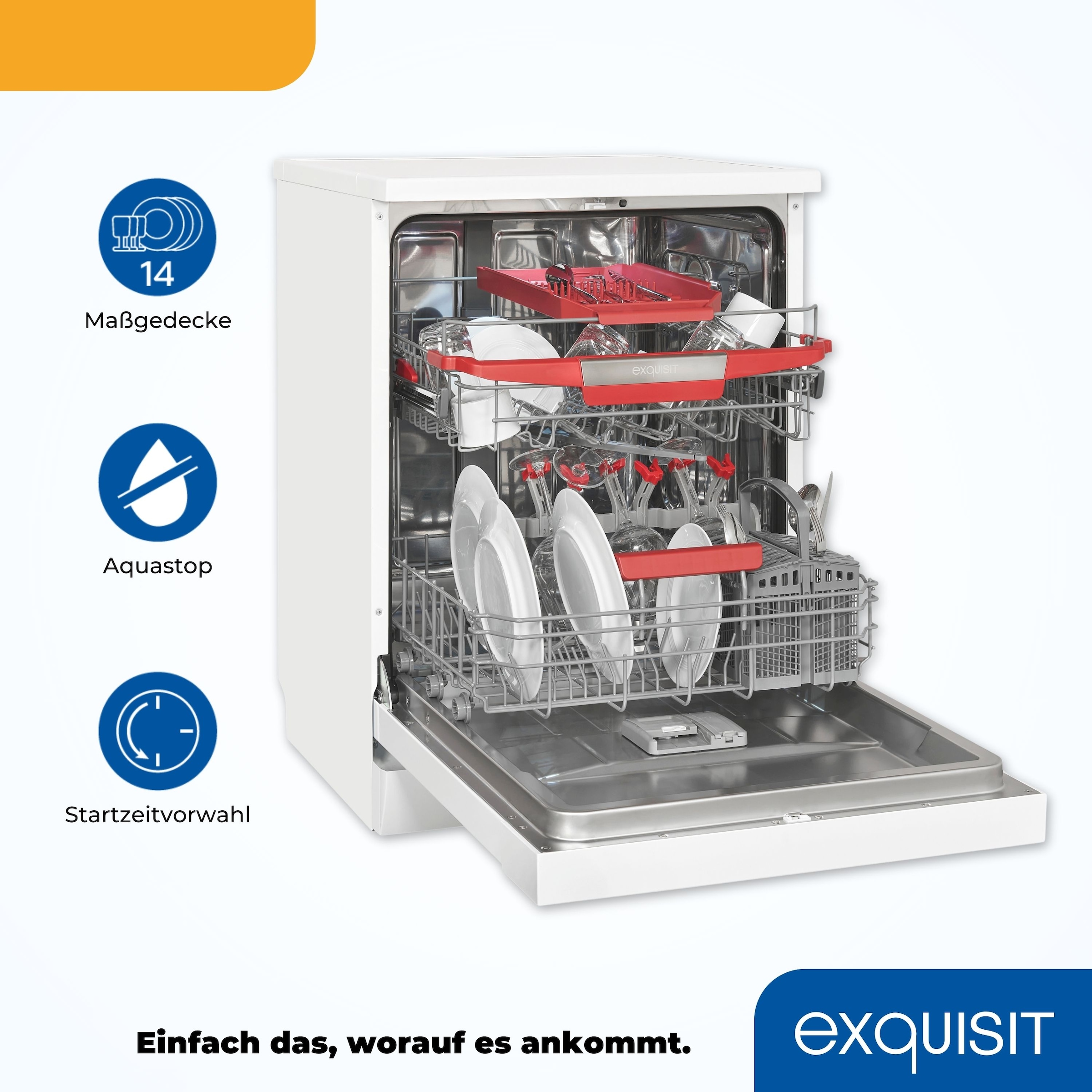 exquisit Standgeschirrspüler »GSP9614-030B« 14 Maßgedecke