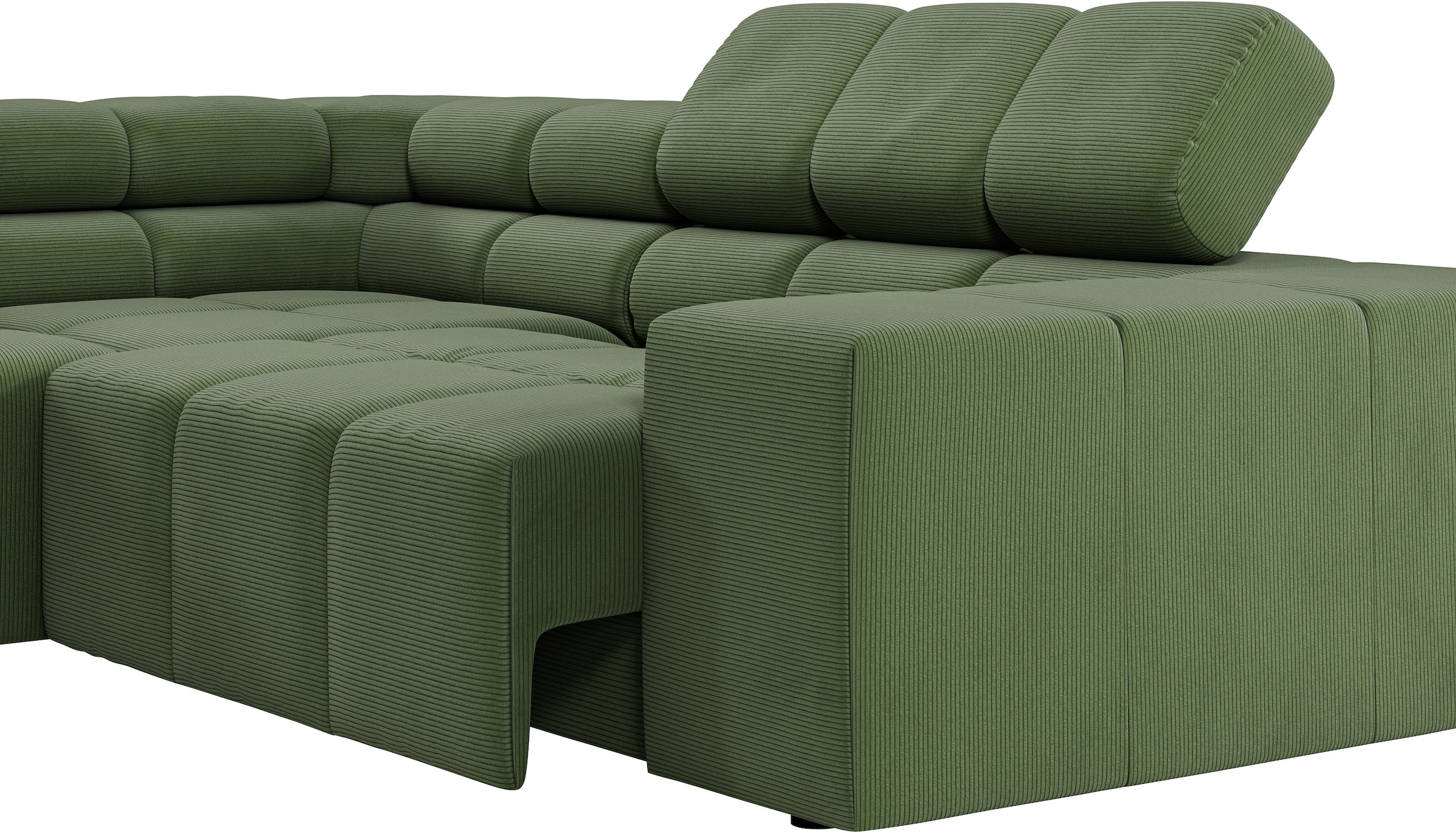 INOSIGN Ecksofa »Ancona, incl. Kopfteilverstellung + 3 Zierkissen, L-Form, bequem«, wahlweise motorische Sitztiefenverstellung, B/T(H: 249/215/70 cm