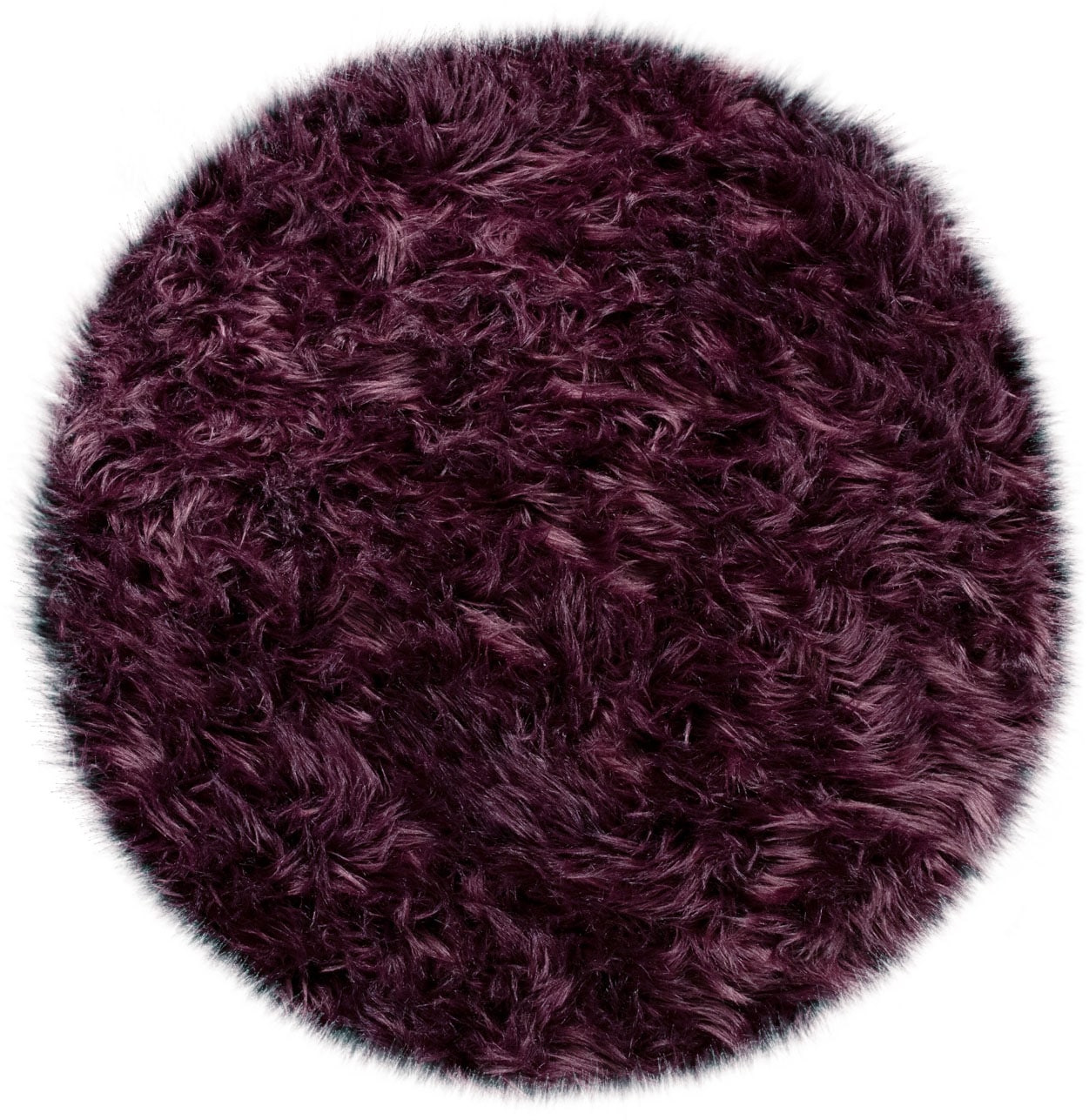 Paco Home Fellteppich »Playa 960«, rund, 64 mm Höhe, Kunstfell, Flokati-Optik, Hochflor, weich und flauschig, Uni-Farben