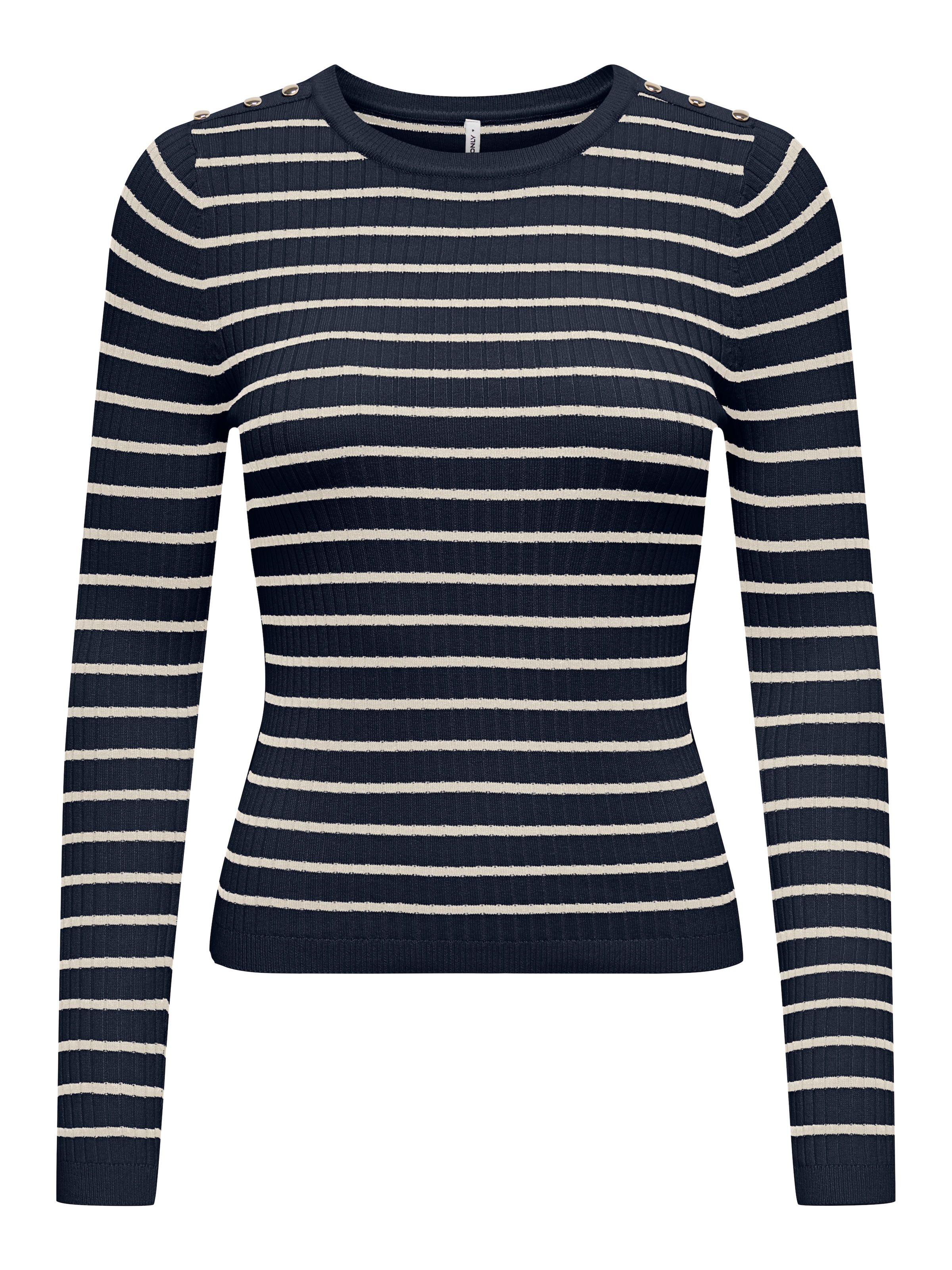 ONLY Strickpullover "ONLMILA LS STRIPE BUTTON O-NECK CC KNT" günstig online kaufen