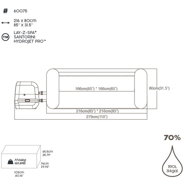 Bestway Whirlpool »LAY-Z-SPA®«, WLAN-Whirlpool Santorini HydroJet Pro™ Ø  216 x 80 cm, rund online kaufen | BAUR