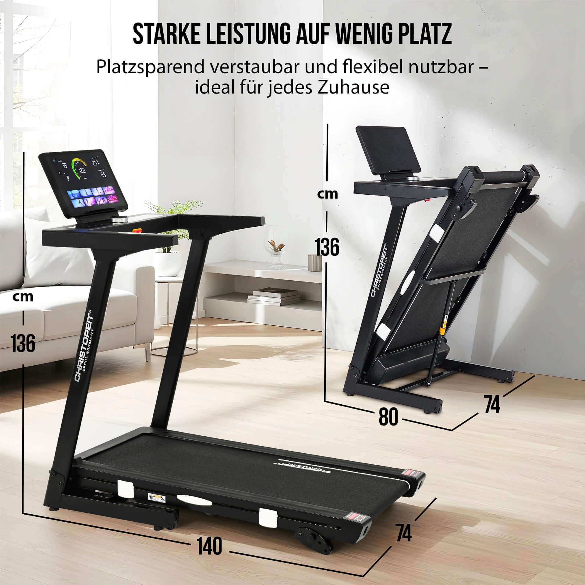 Christopeit Sport® Laufband »Laufband TM 4000 S« bis max. 16 km/h, klappbar, 120 kg max. Benutzergewicht