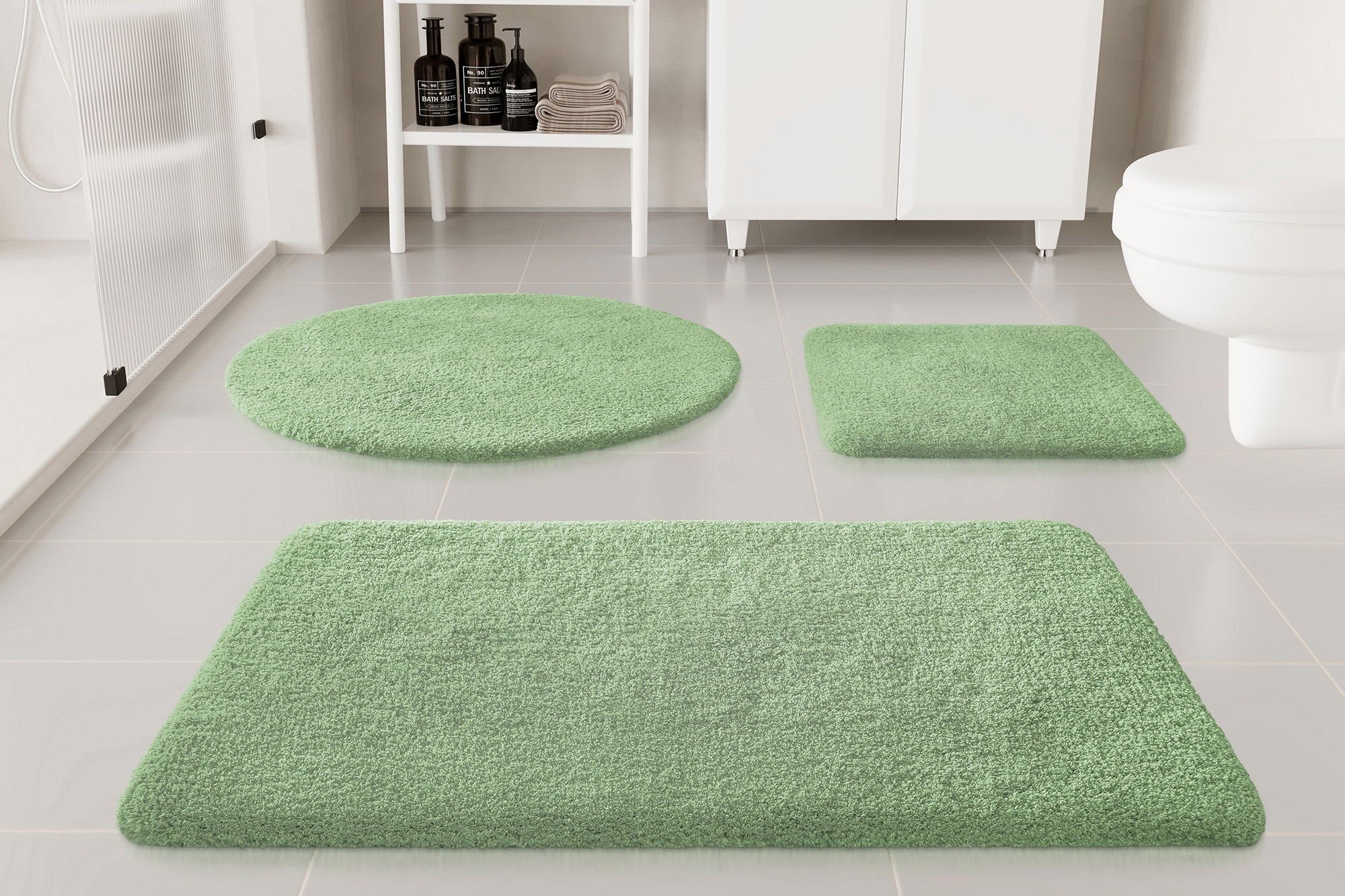 my home Badematte »Kaarin«, rutschhemmend beschichtet, schnell trocknend, Badteppich, getuftet, flauschig, hochflor, große Farbauswahl