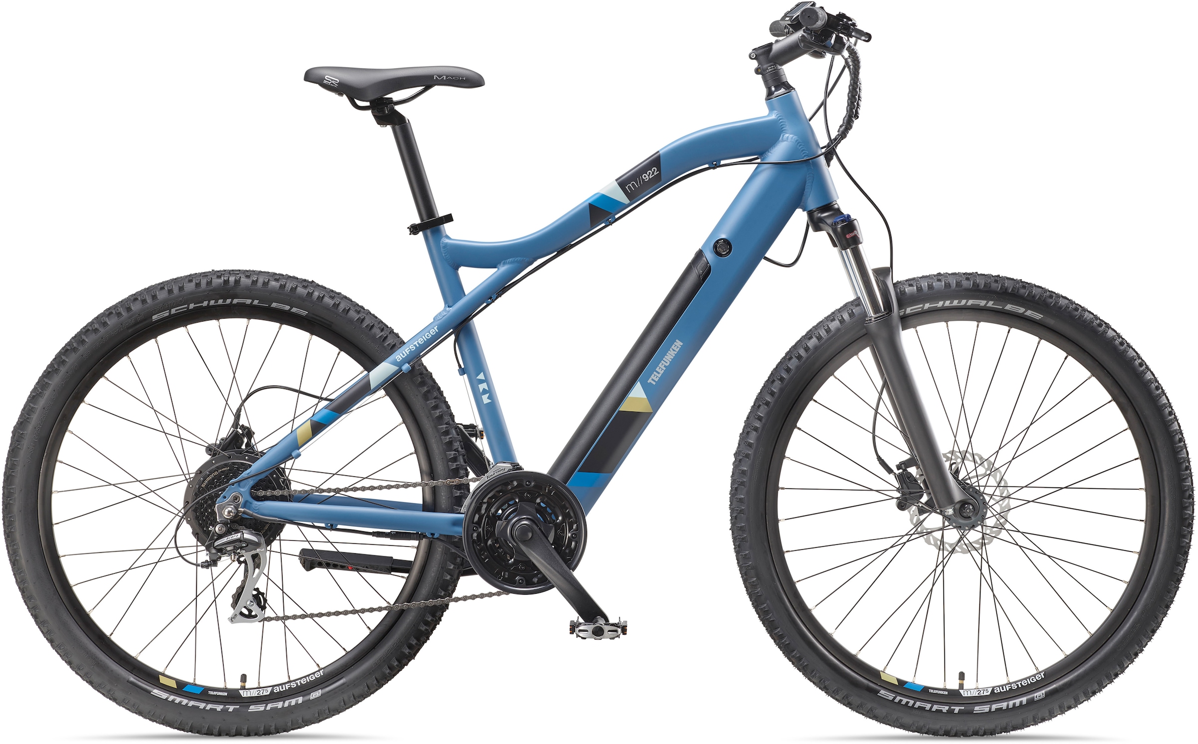 Telefunken E-Bike "Aufsteiger M922", 24 Gang, Shimano, Acera, Heckmotor 250 W, Pedelec, Elektrofahrrad für Damen u. Herr