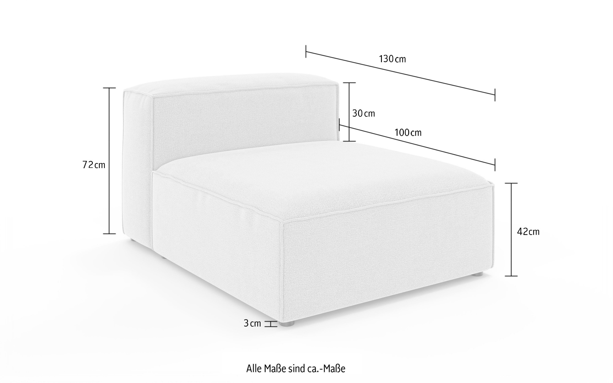 INOSIGN Chaiselongue »HAILY Liegesessel, Loungemöbel zum Relaxen, Maße B/T/H: 100/130/72 cm«, als Modul oder separat verwendbar, für individuelle Zusammenstellung