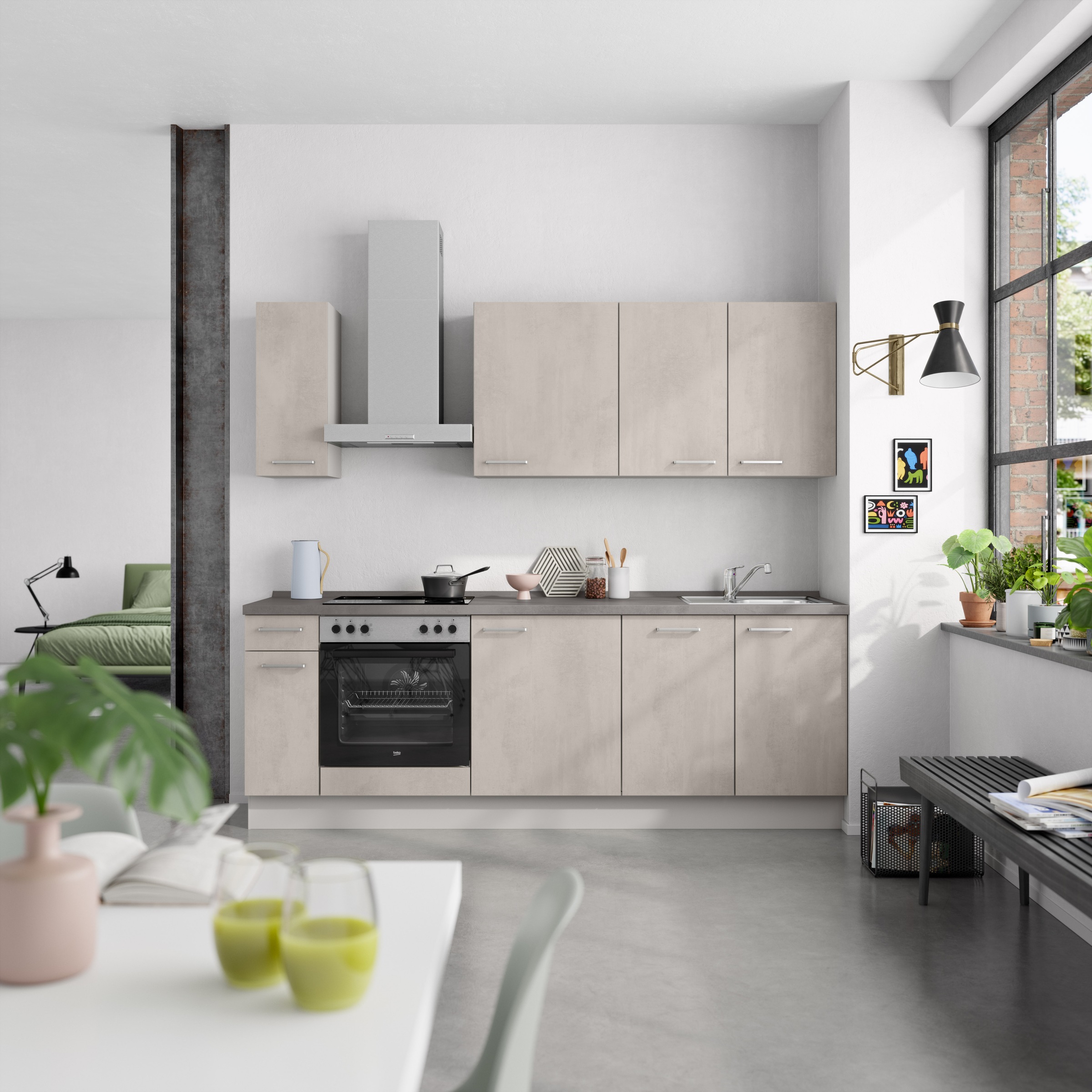 nobilia® 1100000002199 »"Riva I", NEU: individuell anpassbar mit gratis Profi-Beratung« vormontiert, Breite 240 cm, Ausrichtung wählbar, wahlw. mit E-Geräten