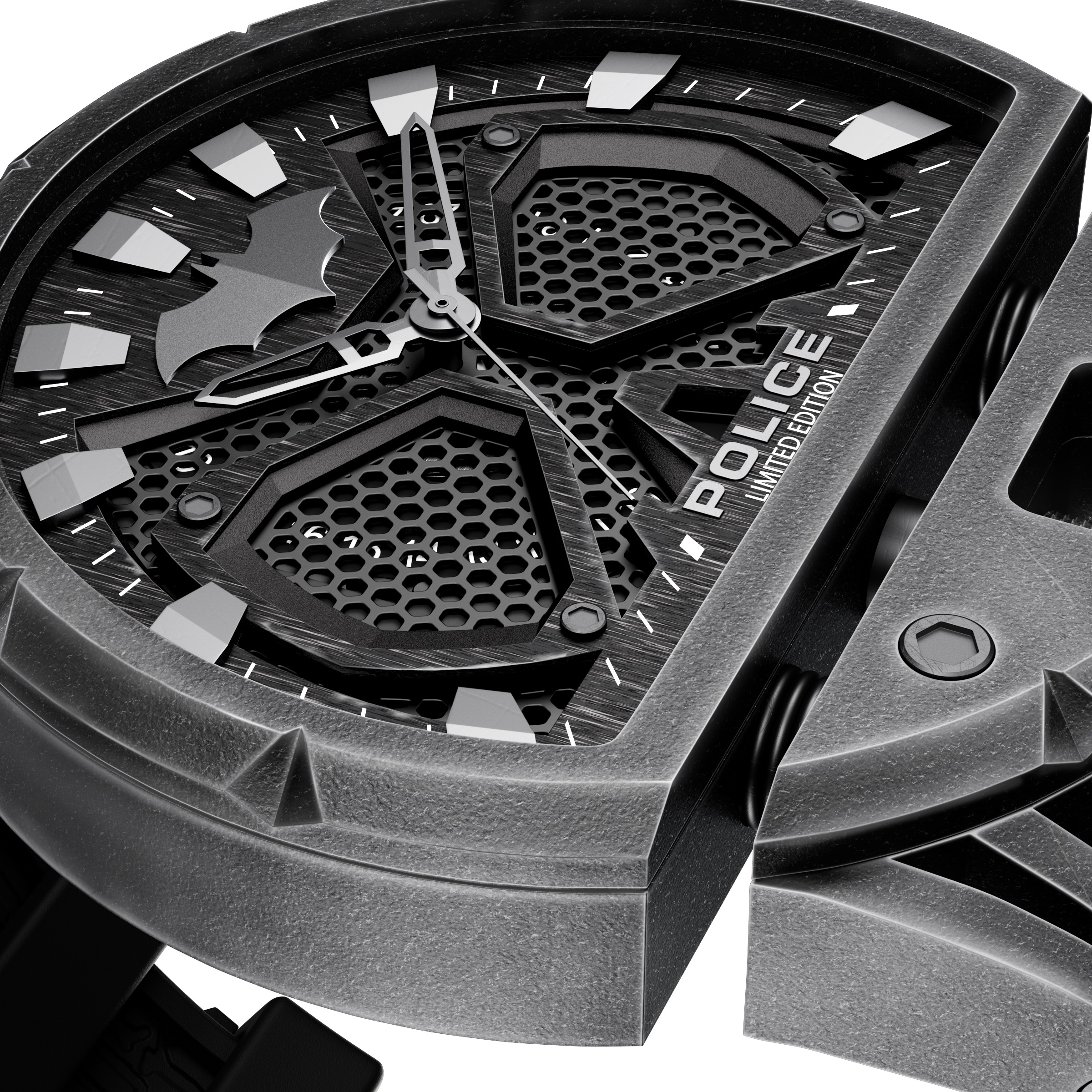 Police Quarzuhr »Batman« Armbanduhr, Herrenuhr, Silikonarmband, analog, Tag