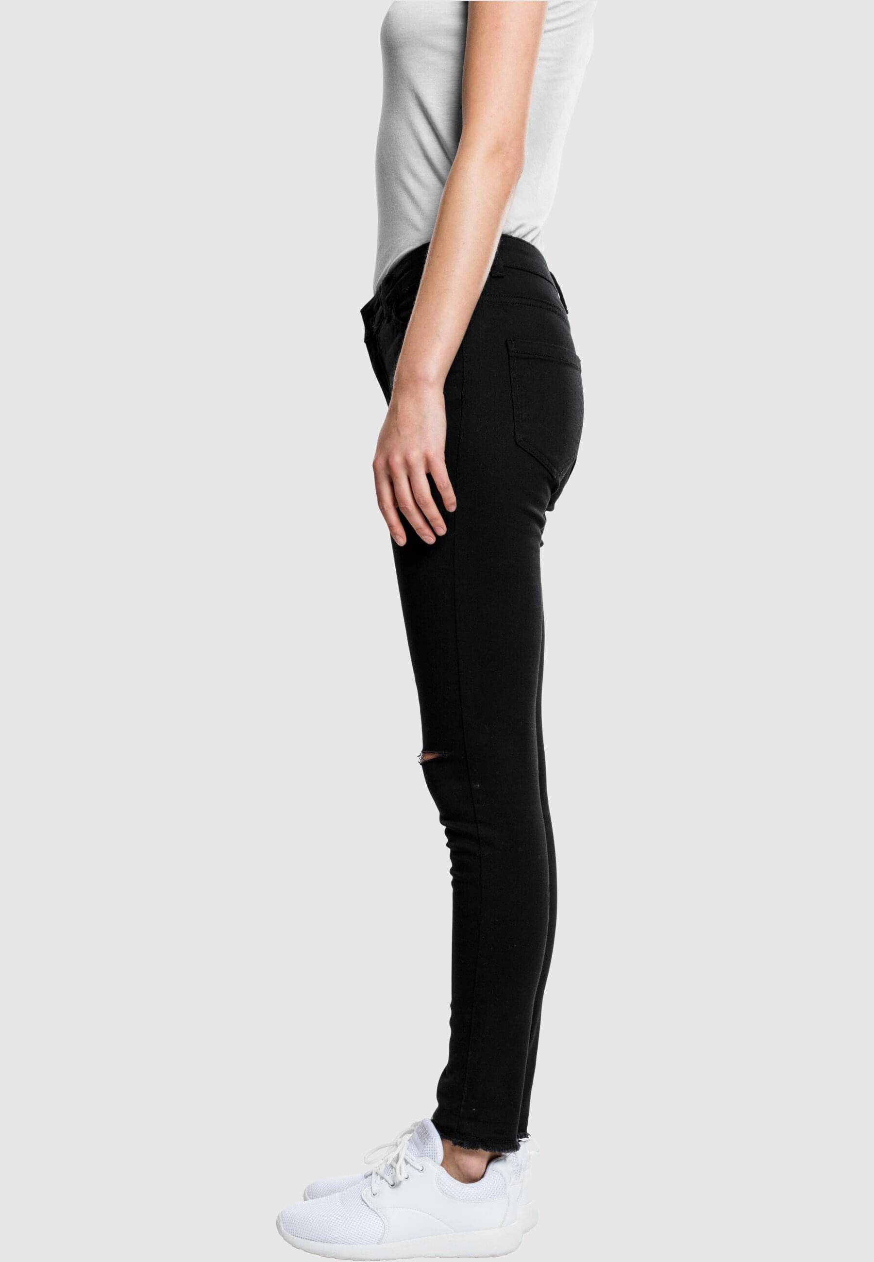 URBAN CLASSICS Stoffhose »Urban Classics Damen Ladies Cut Knee Pants«, (1 tlg.)