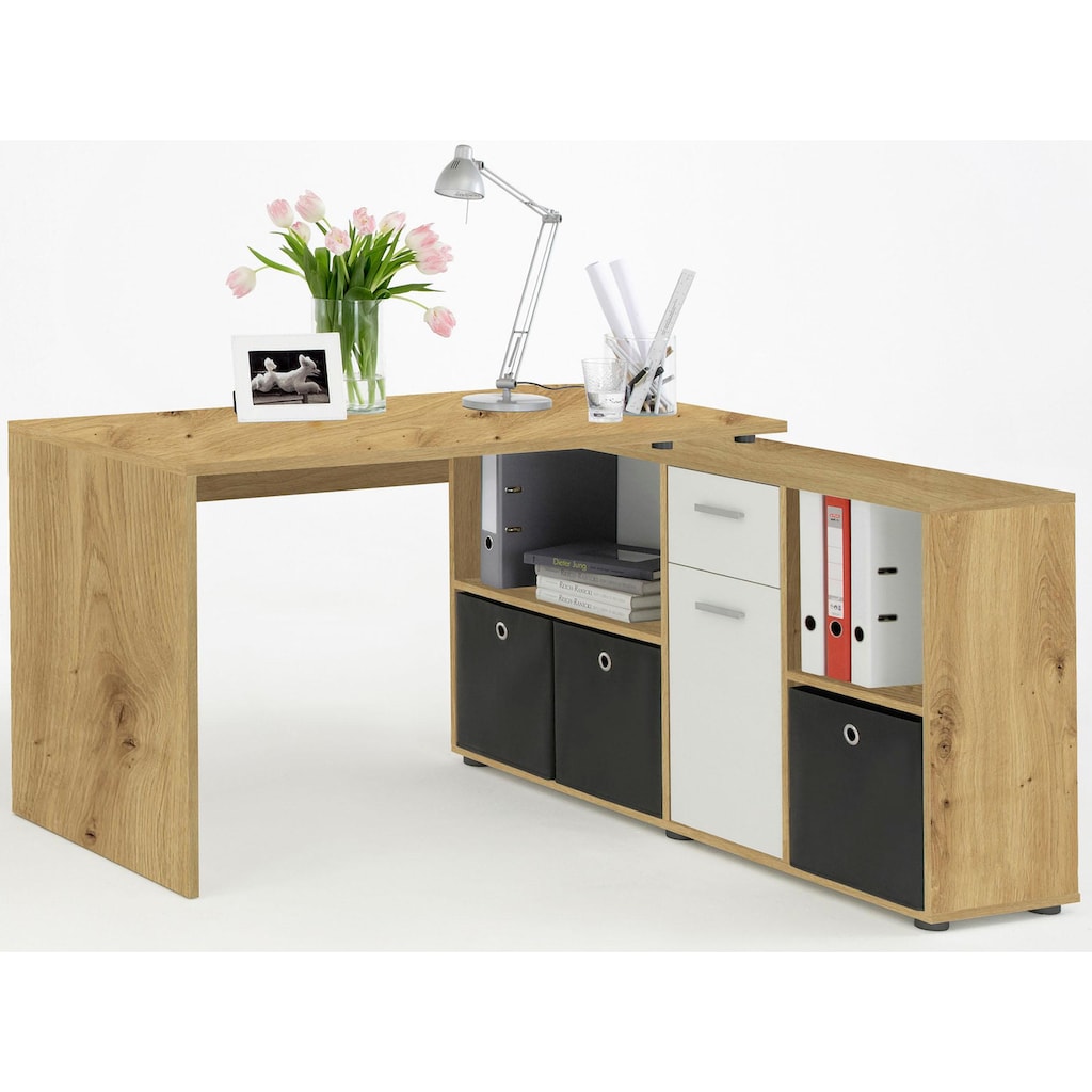 FMD Eckschreibtisch »Lex, Schreibtisch / Sideboard,«