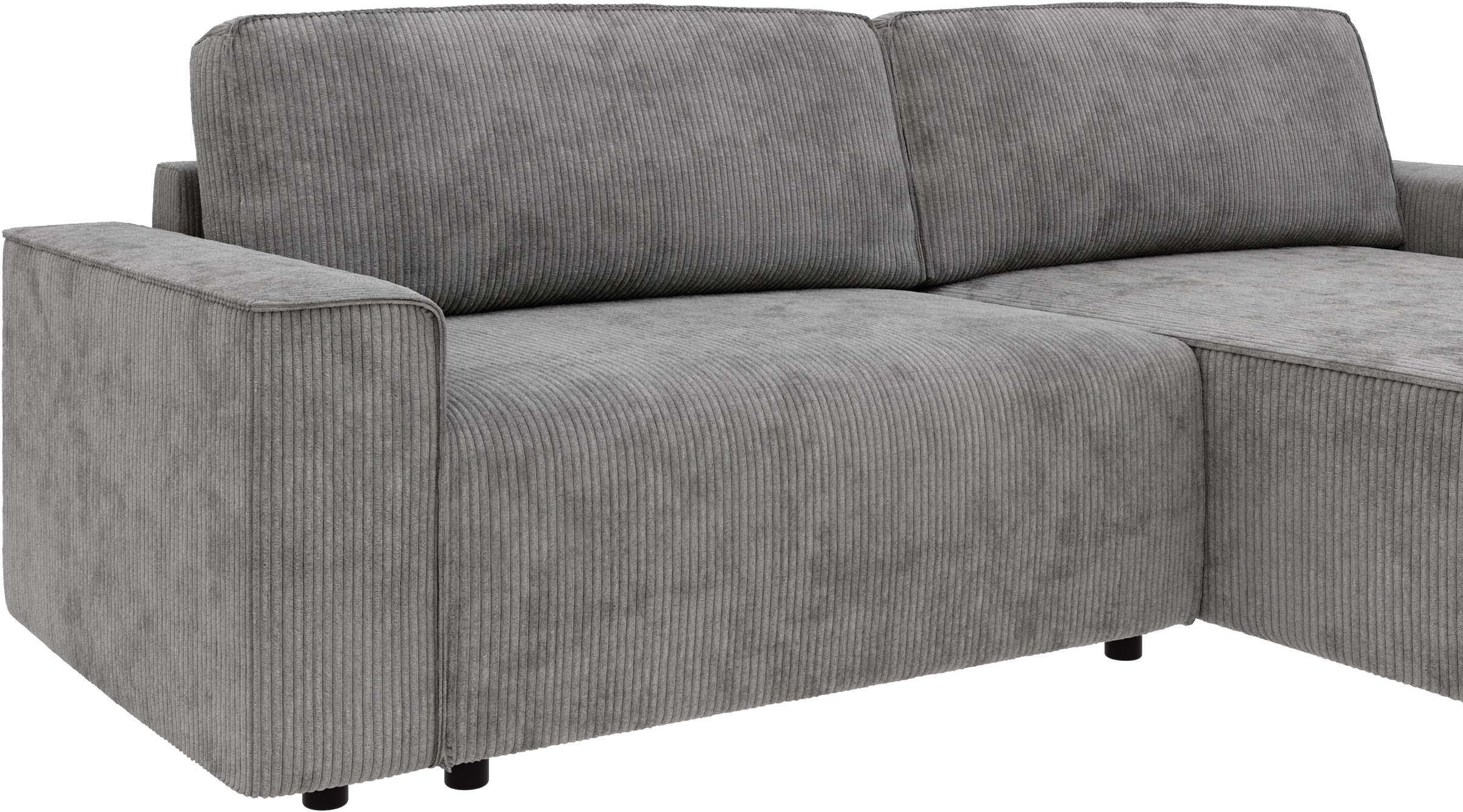 INOSIGN Ecksofa »Chance, Recamiere beidseitig montierbar, Schlaffunktion, Breite 265 cm«, in Cordstoff HYPER, mit Schlaffunktion und Bettkasten