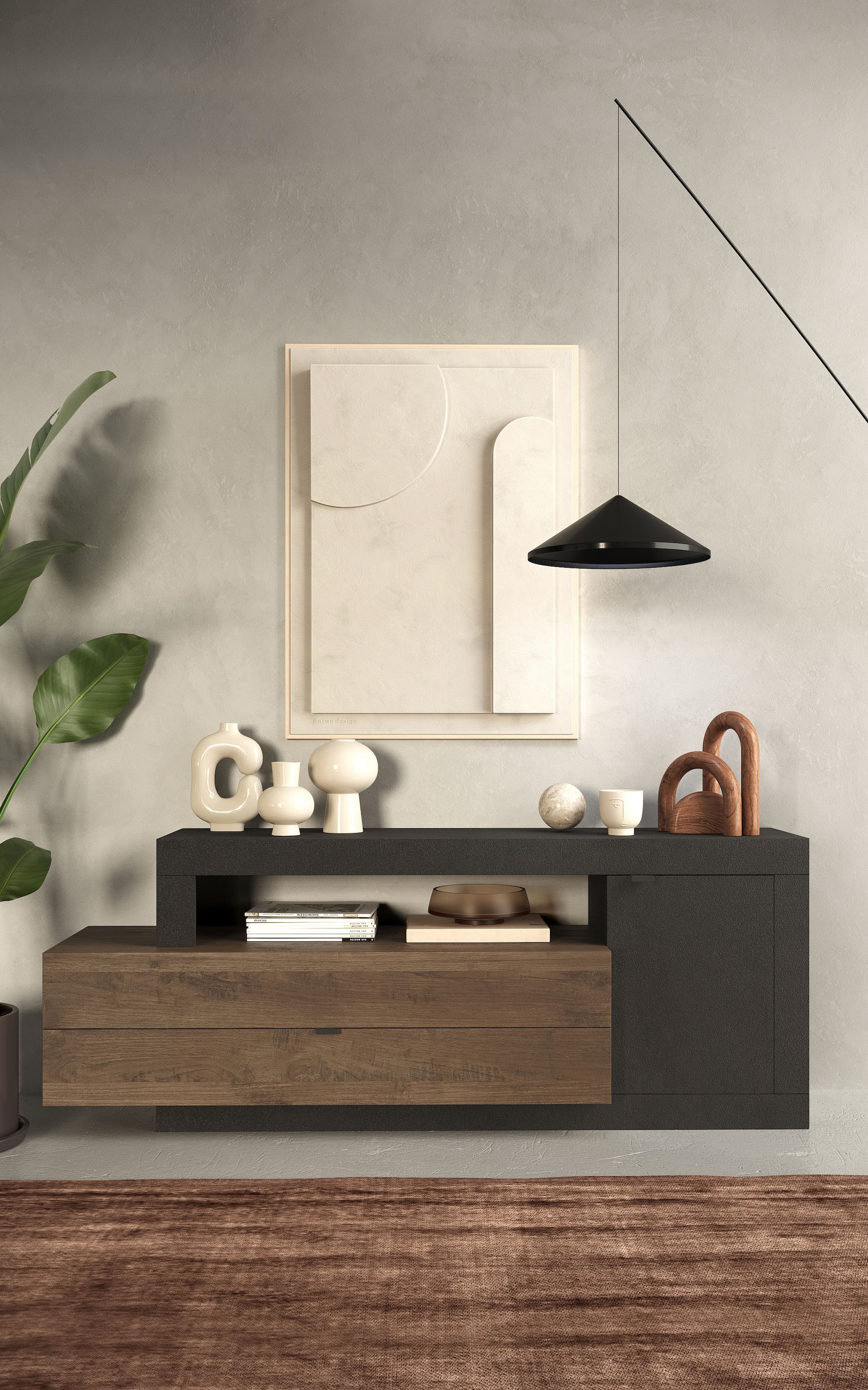 Home affaire Lowboard "Freedom" Breite 159 cm mit 1 Tür und 2 Schubkästen ( günstig online kaufen