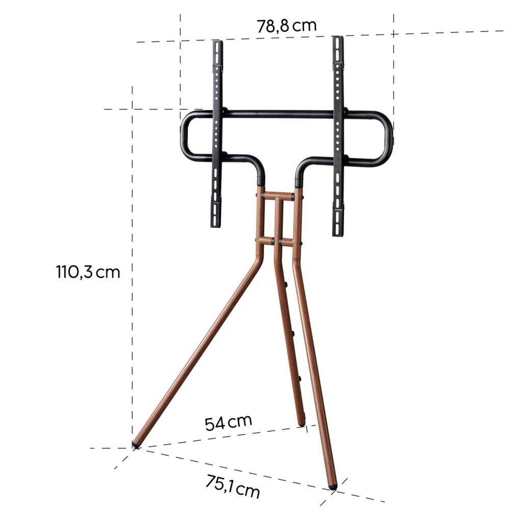 Hama TV-Ständer »TV-Stand, 191 cm, 75 Zoll, höhenverstellbar, Holzoptik Walnuss, 40 Kg«, bis 191 cm Zoll