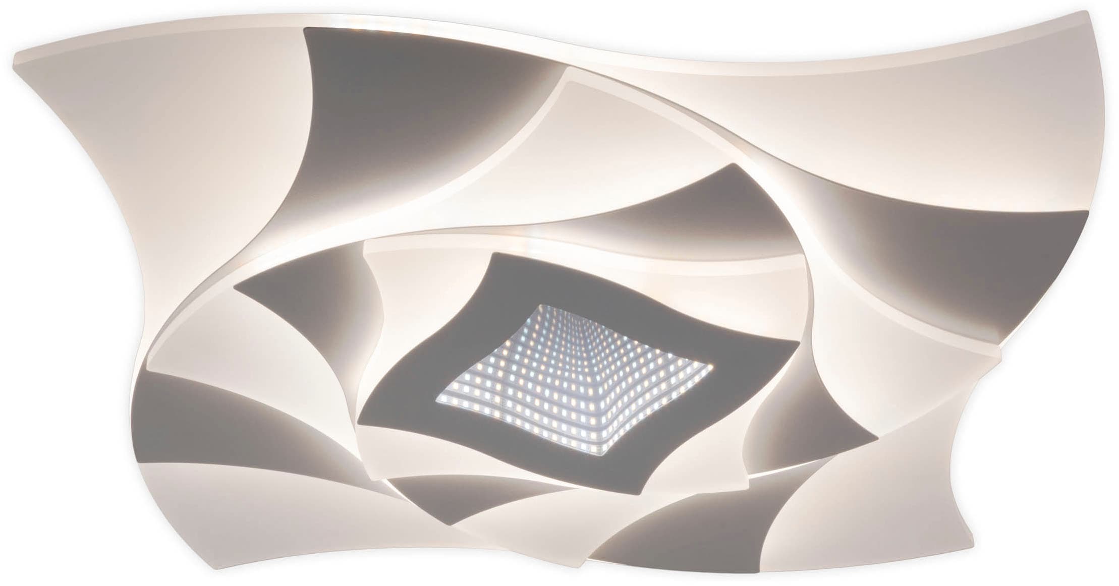 näve LED Deckenleuchte »Liora« LED-Modul 1 Stk. warmweiß - kaltweiß 3D-Effekt, CCT, Memory, Nachtlicht, dimmbar per Fernbedienung, weiß