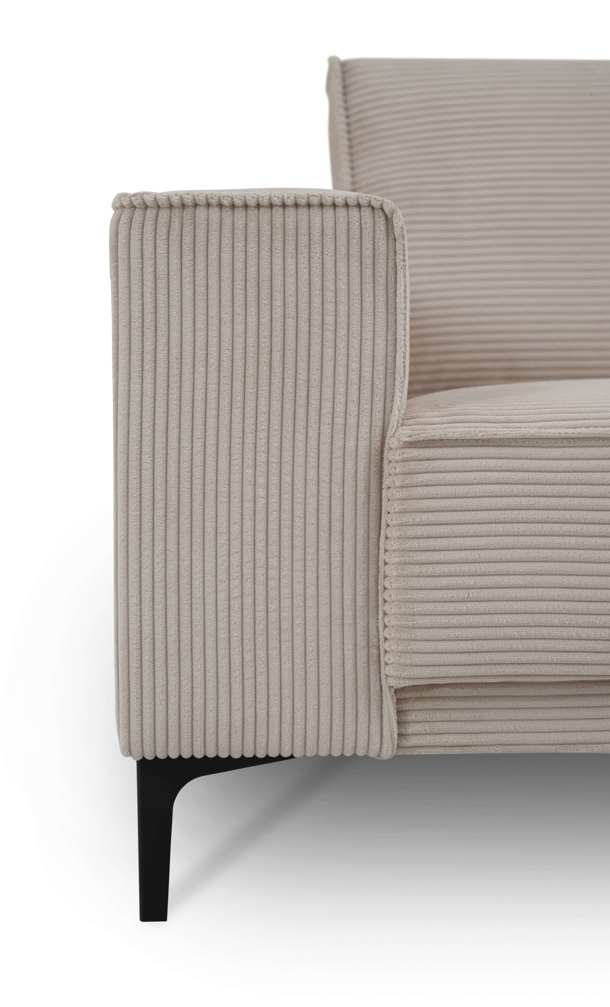 OTTO home Ecksofa »OLAND Cord L-Form, B: 280 cm, Skandi-Design« L-Form, 280 cm, Wellenunterfederung, Skandi-Design, Metallfüße