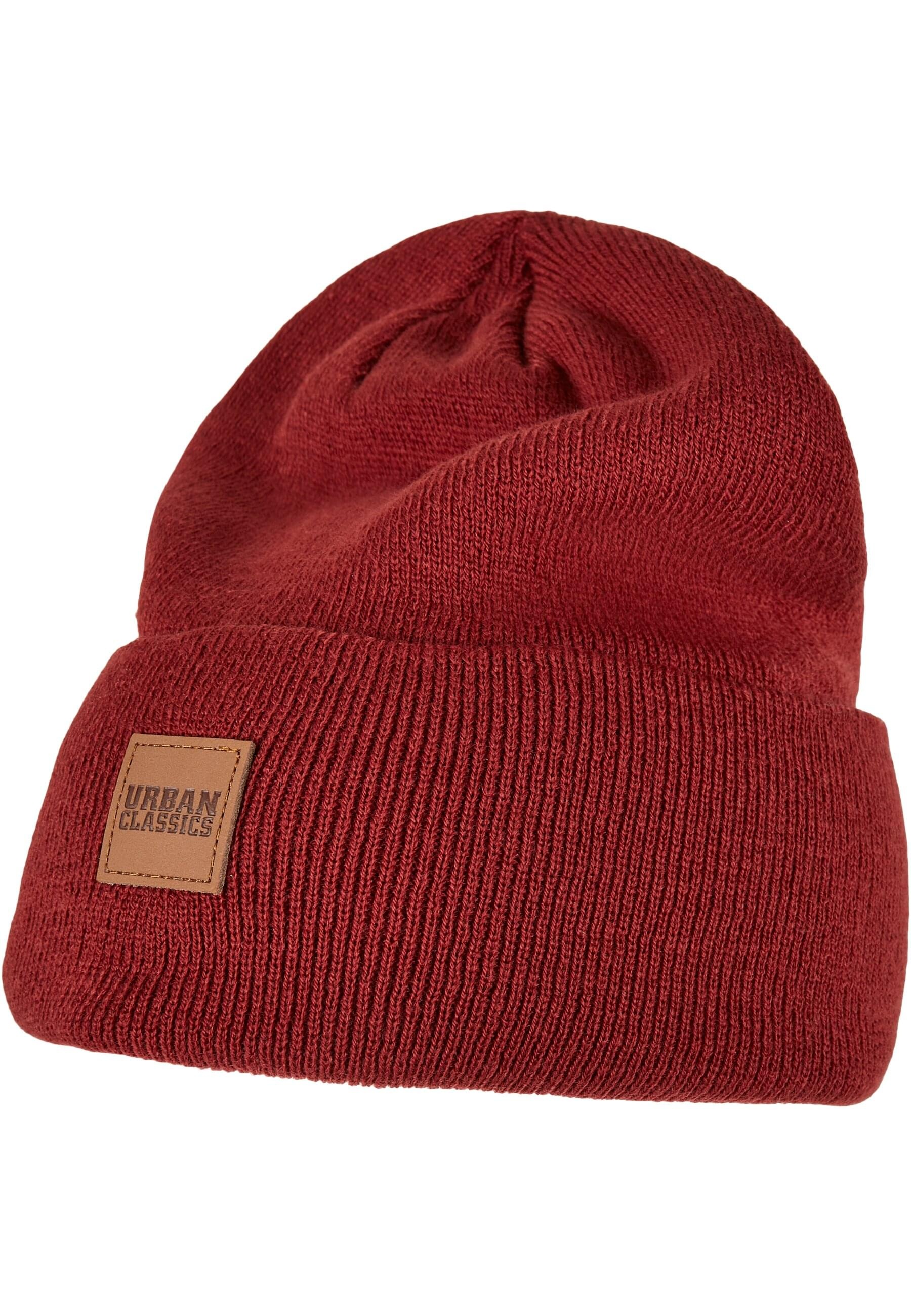 URBAN CLASSICS Beanie »Urban Classics Unisex Synthetic Leatherpatch Long Beanie«, (1 St.)