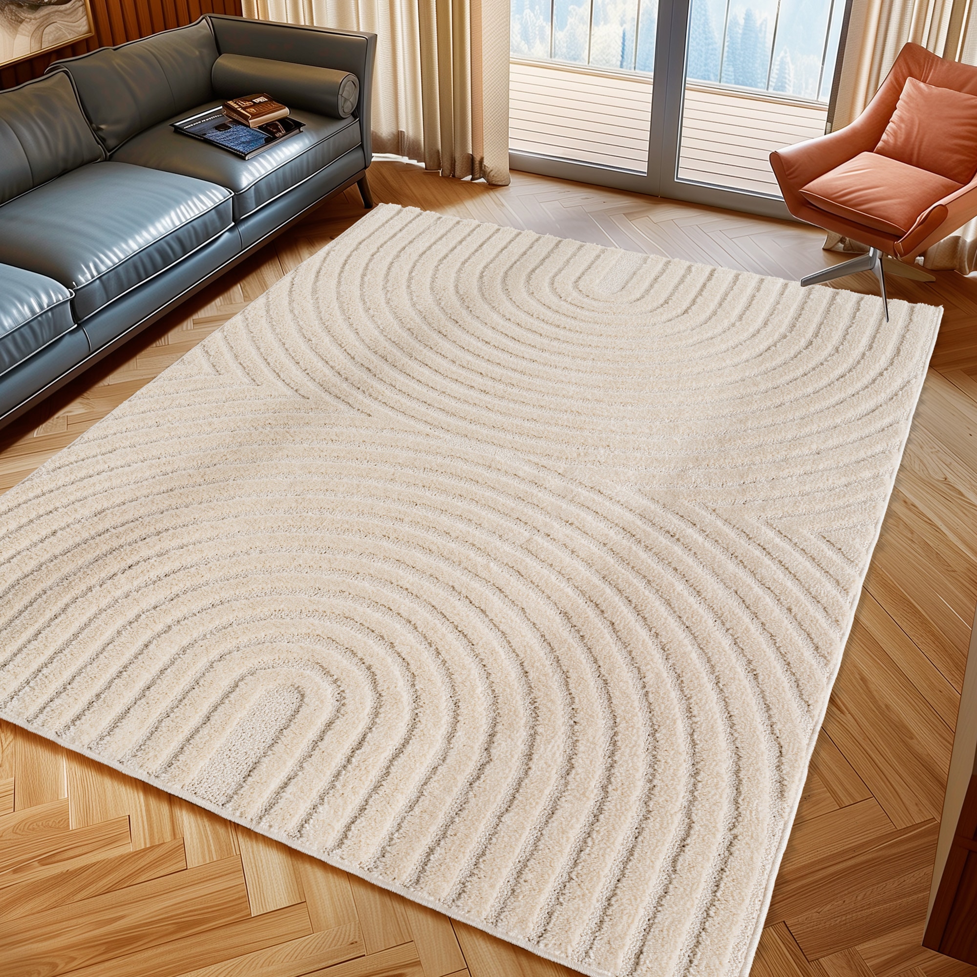 Ayyildiz Teppiche Teppich "ART 1122, auch als Läufer und in Rund erhältlich" rechteckig 8 mm Höhe Boho Design, 3D Optik, Struktur Hoch Tief, skandinavisch, Wohnzimmer