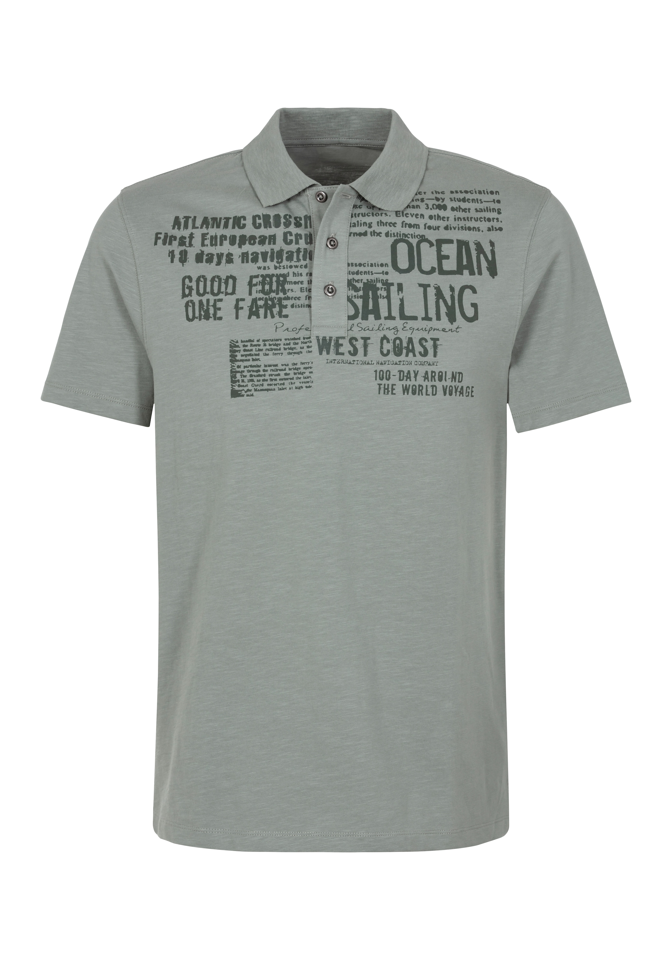 John Devin Poloshirt »mit Print«, Regular-Fit, aus Slub-Qualität, mit Print