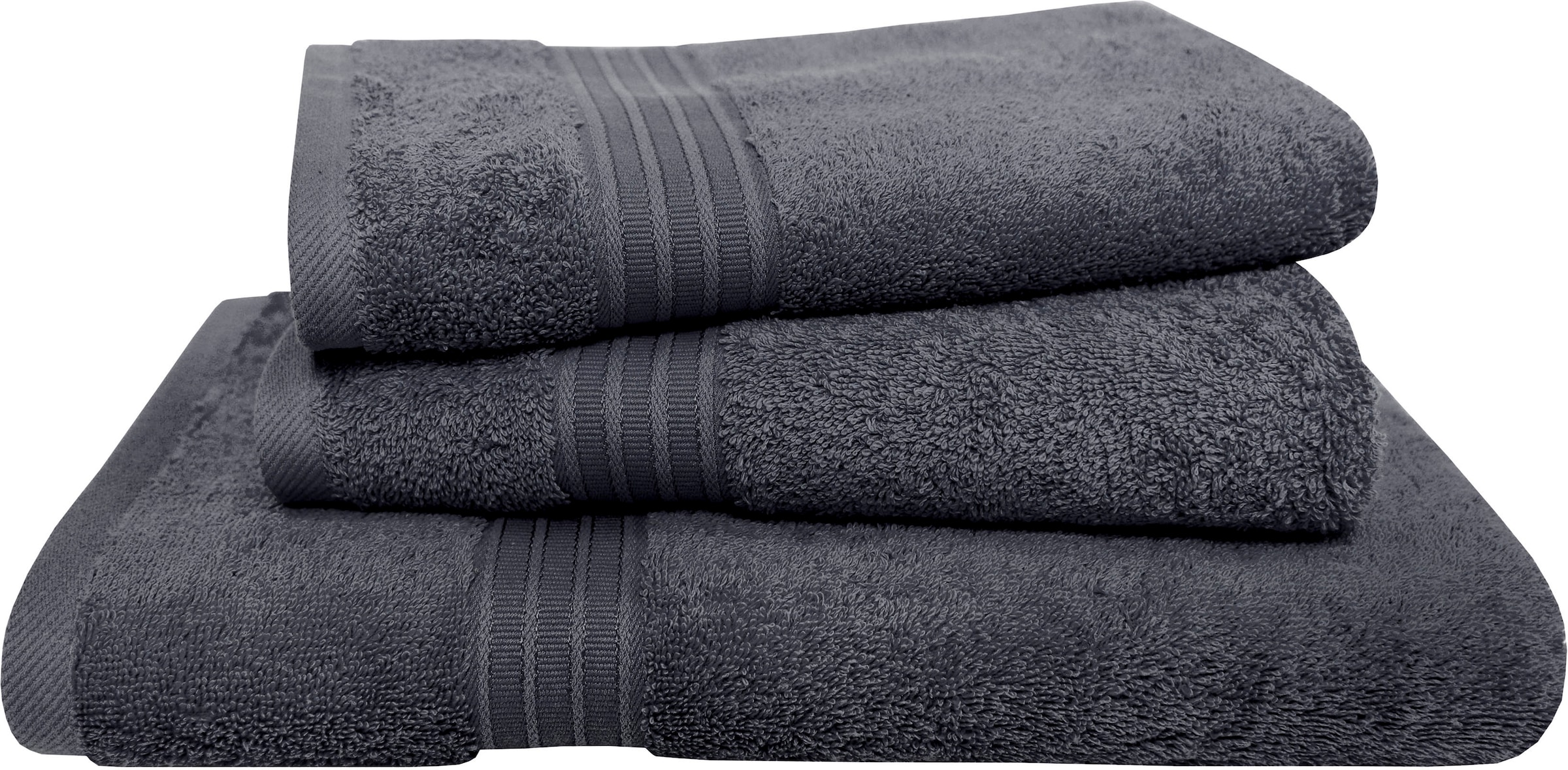 Dyckhoff Handtuch Set "Siena" Set 3 Stk. Frottier mit Bordüre; 2 Handtücher (50x100cm), 1 Duschtuch (70x140cm)