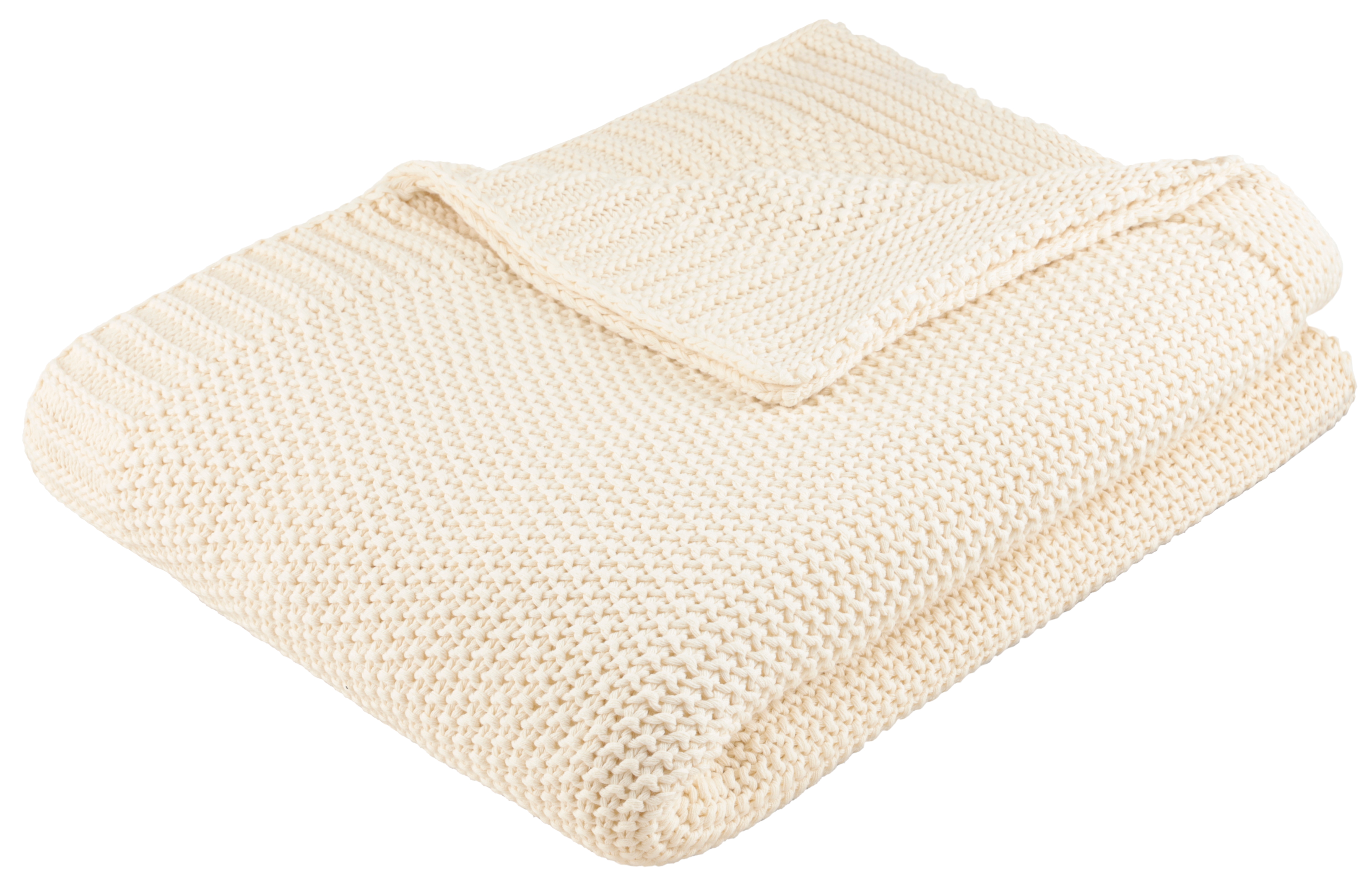 OTTO home Wohndecke "Phelon" 100% Baumwolle, Trendiges Strickmuster, 130 × 170 cm, 540 g/m², weich