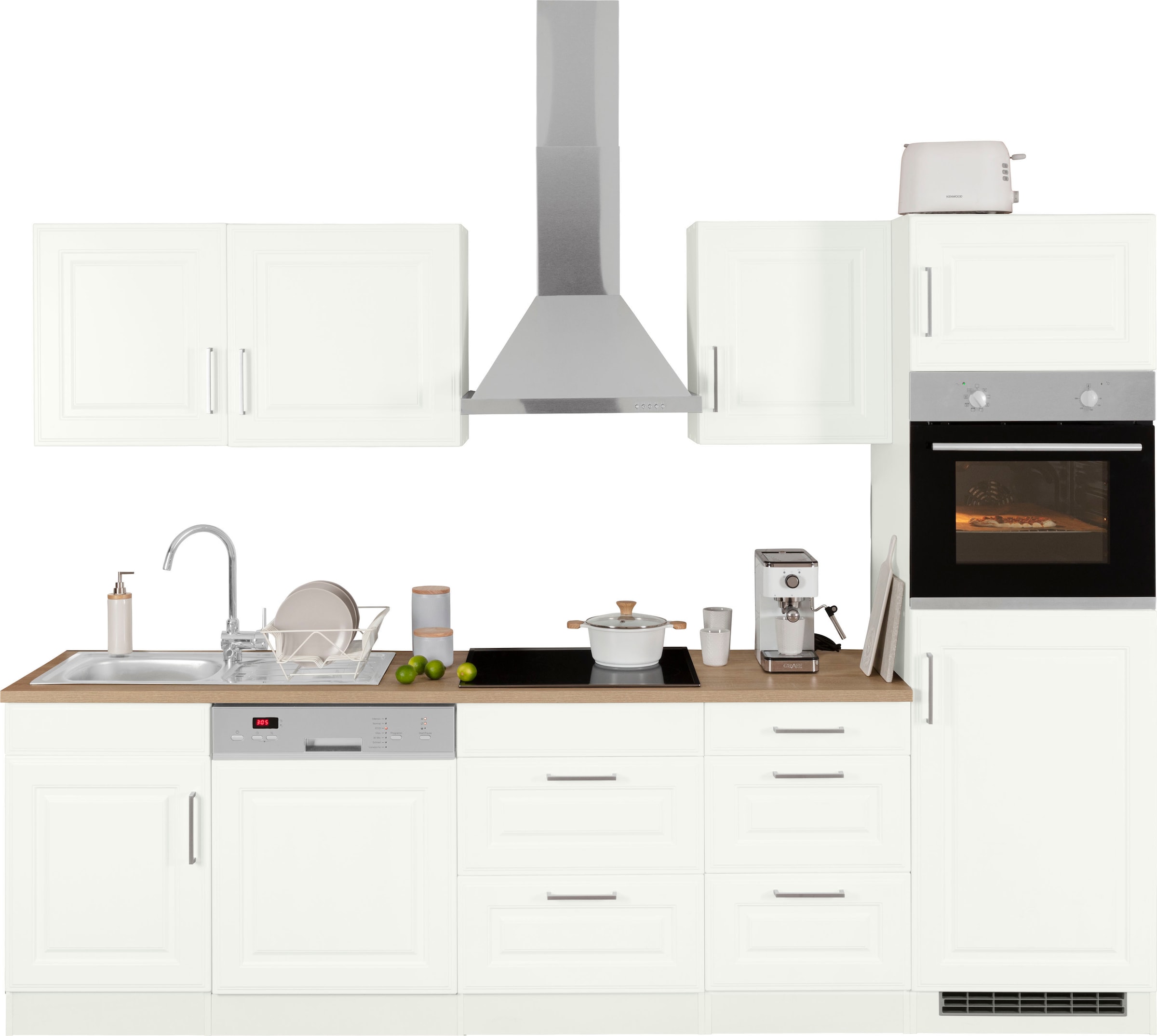 HELD MÖBEL Küchenzeile "Stockholm", Breite 280 cm, mit hochwertigen MDF Fro günstig online kaufen