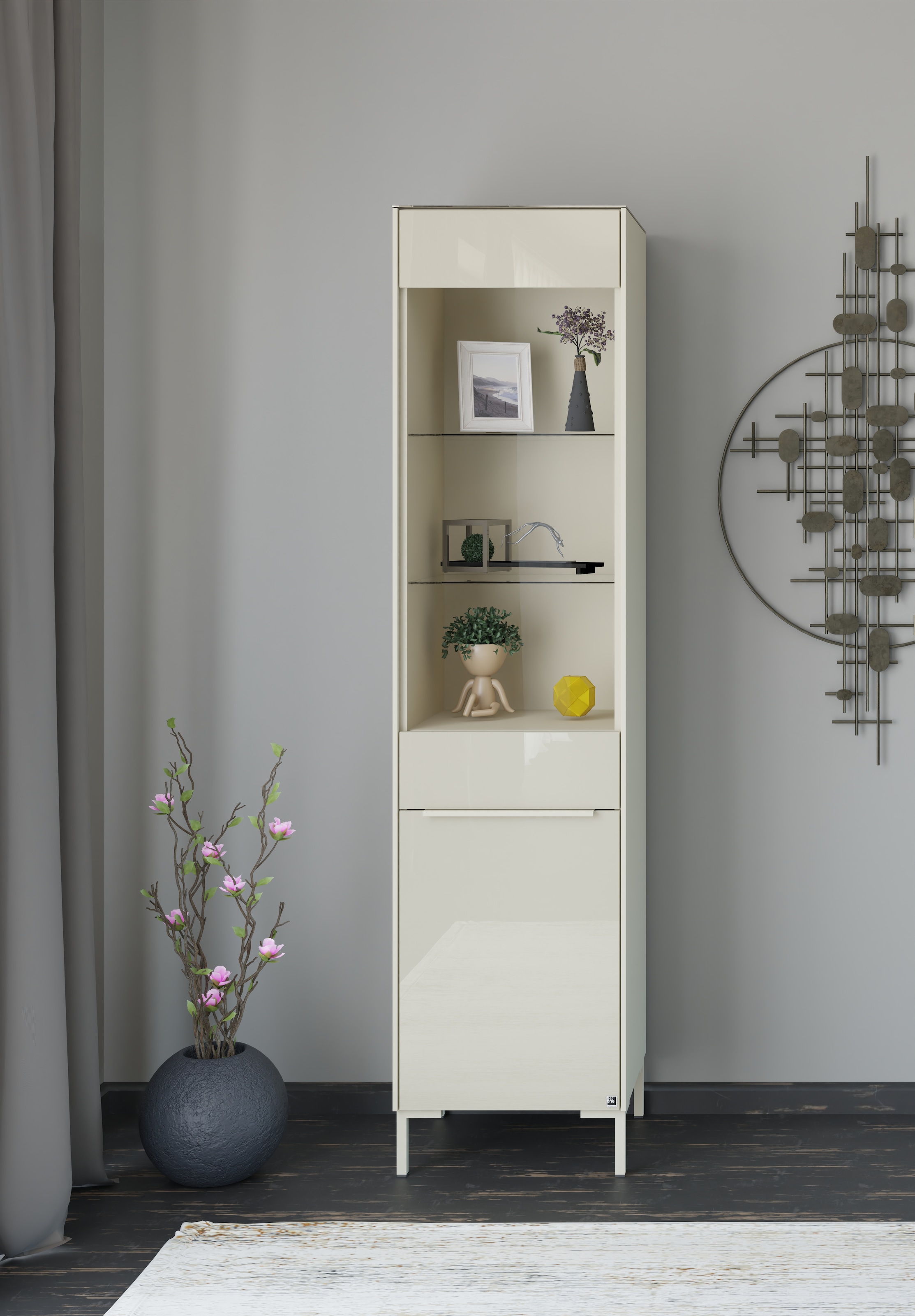 set one by Musterring Standvitrine »Reno« 1 Stk. tlg. Mit Winkelfuß in diversen Farben, 199 cm Höhe & Farbauswahl