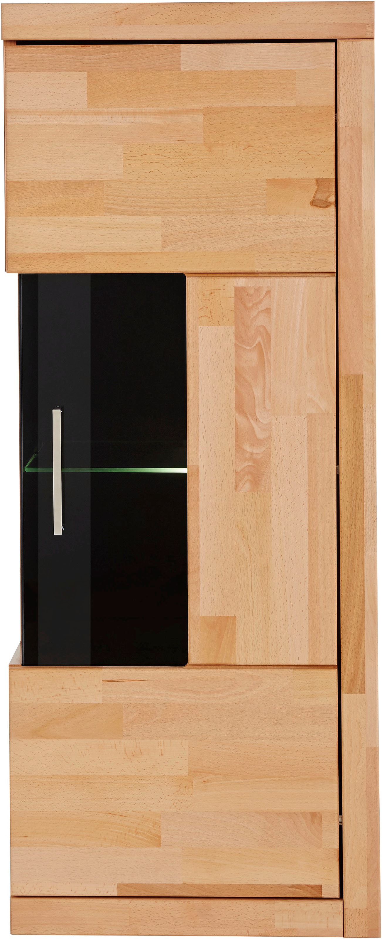 Thumbnail - OTTO home Vitrine "RIBE75, 1Glasboden variabel, dunkles gehärtetes Glas, Trendfarbe" B/T/H:50/35/125cm, Front massivholz...