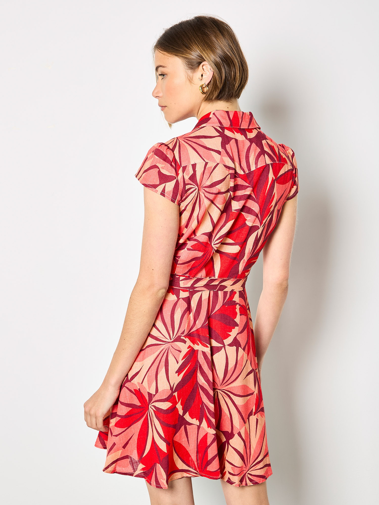 Apricot Hemdblusenkleid »Hemdblusenkleid« mit tropischem Blattmuster