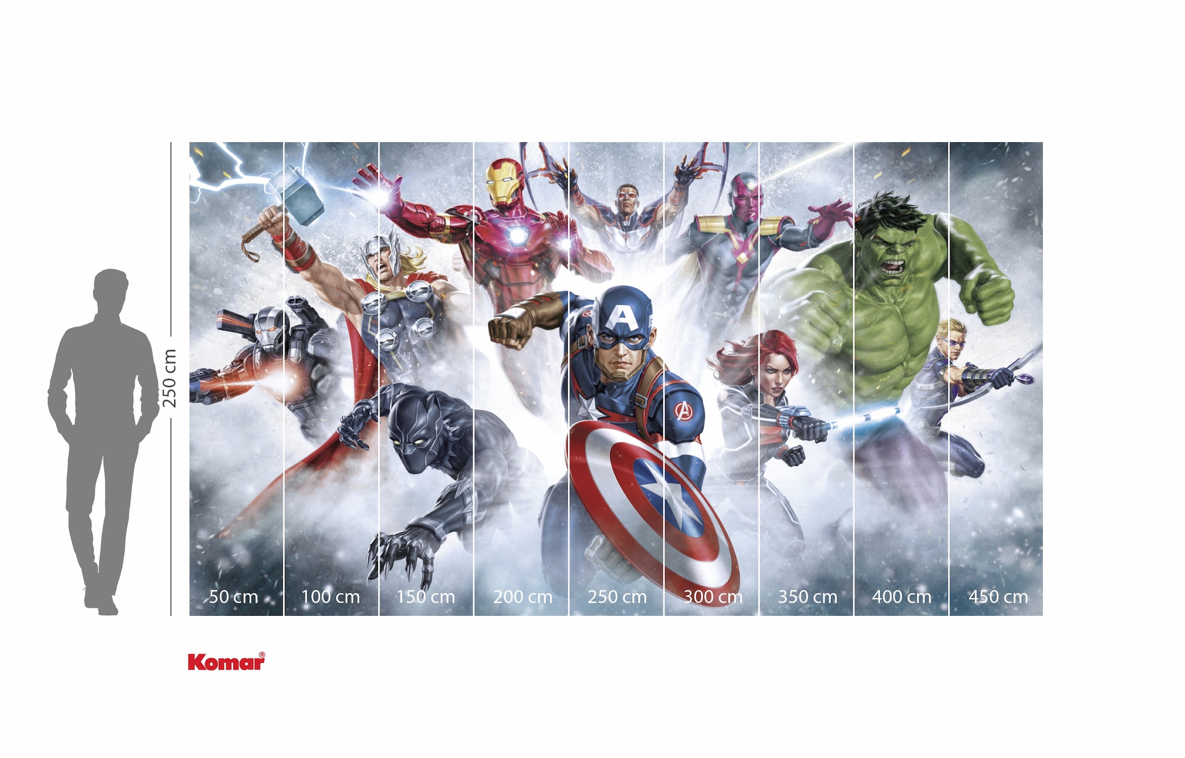 Komar Kindertapete »Marvel Avengers Strike«, bedruckt