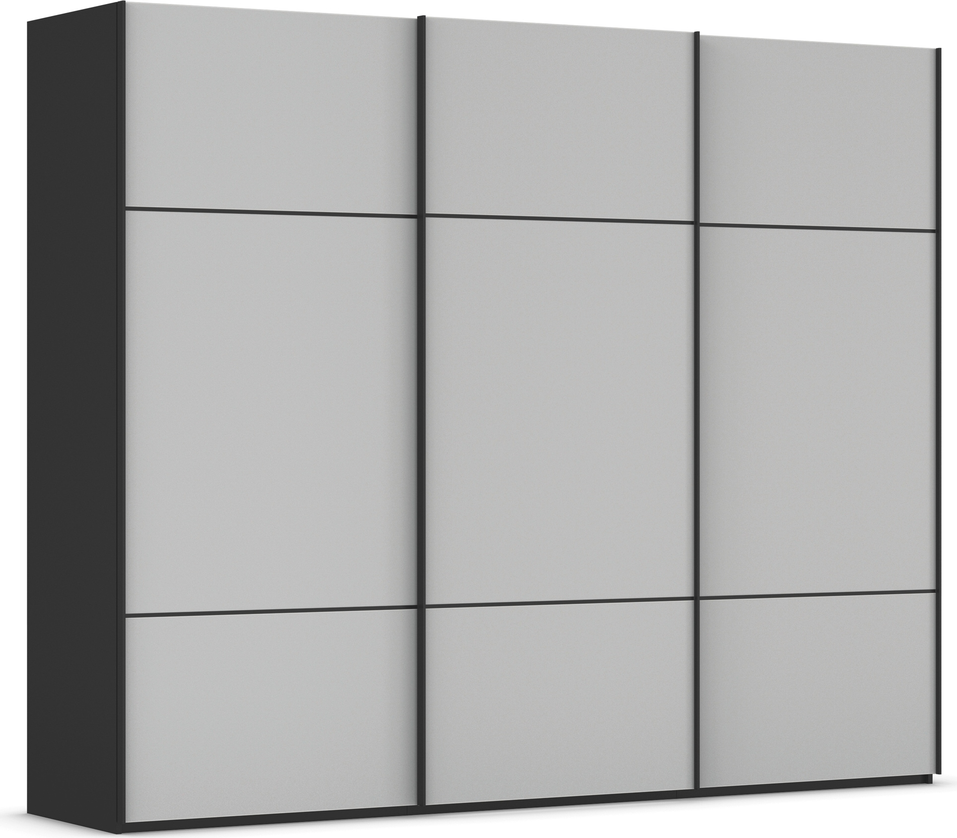 rauch "Kleiderschrank Schrank Garderobe Schlafzimmerschrank SCALE-TRIO" edle dreigeteilte Front mit 2 Zierleisten Glasfront MADE IN GERMANY